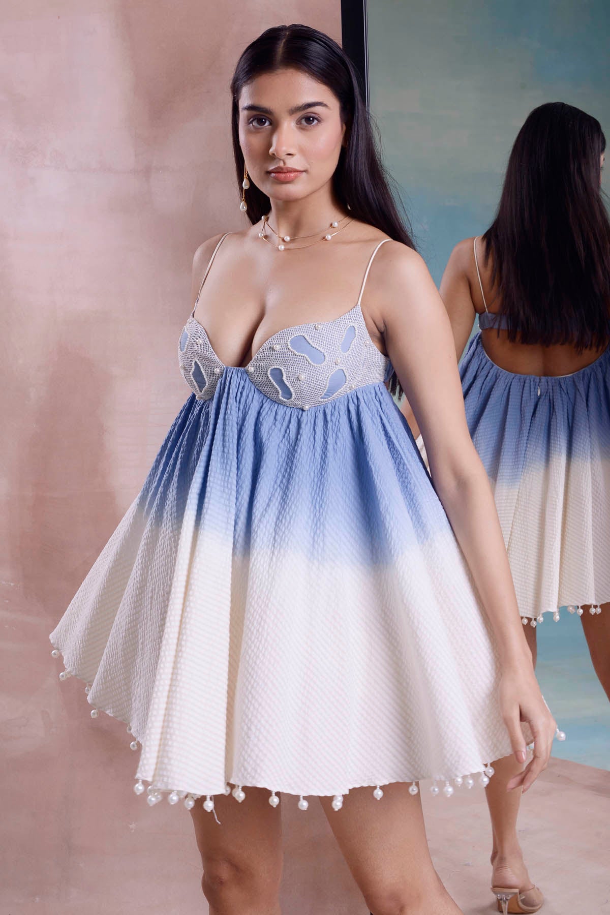 Ombre Beaded Bralette Dress