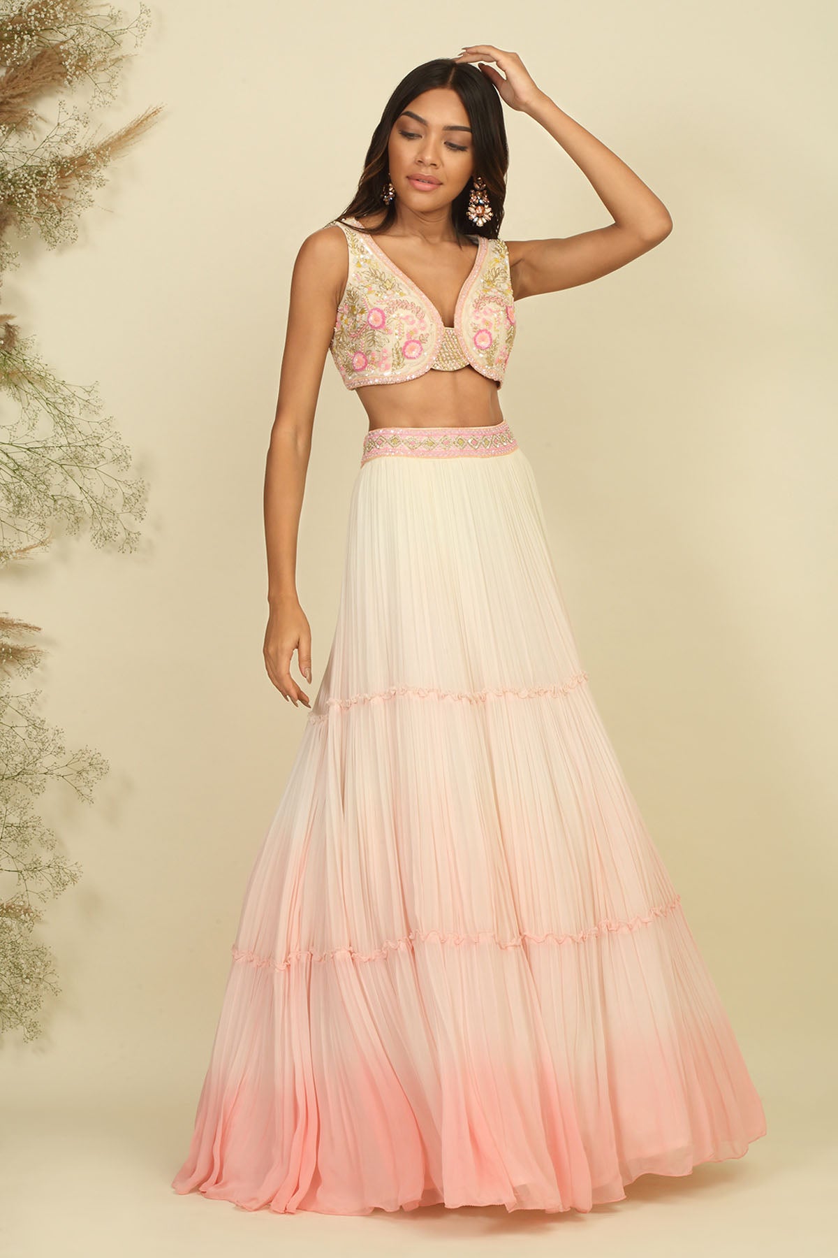 Ombre Floral Lehenga Set