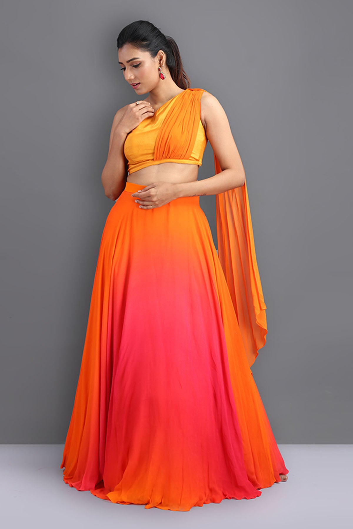 Ombre Georgette Lehenga Set