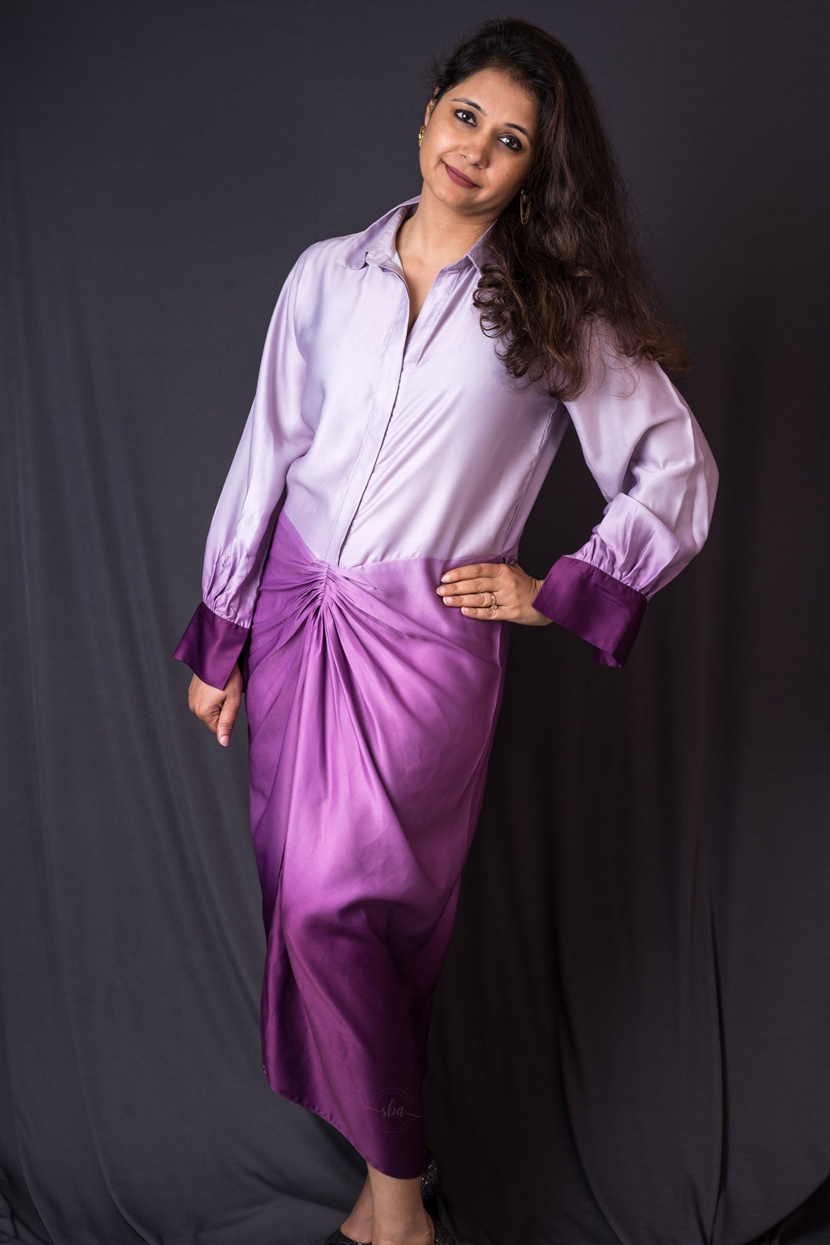 Ombre Lavender Shirt Dress