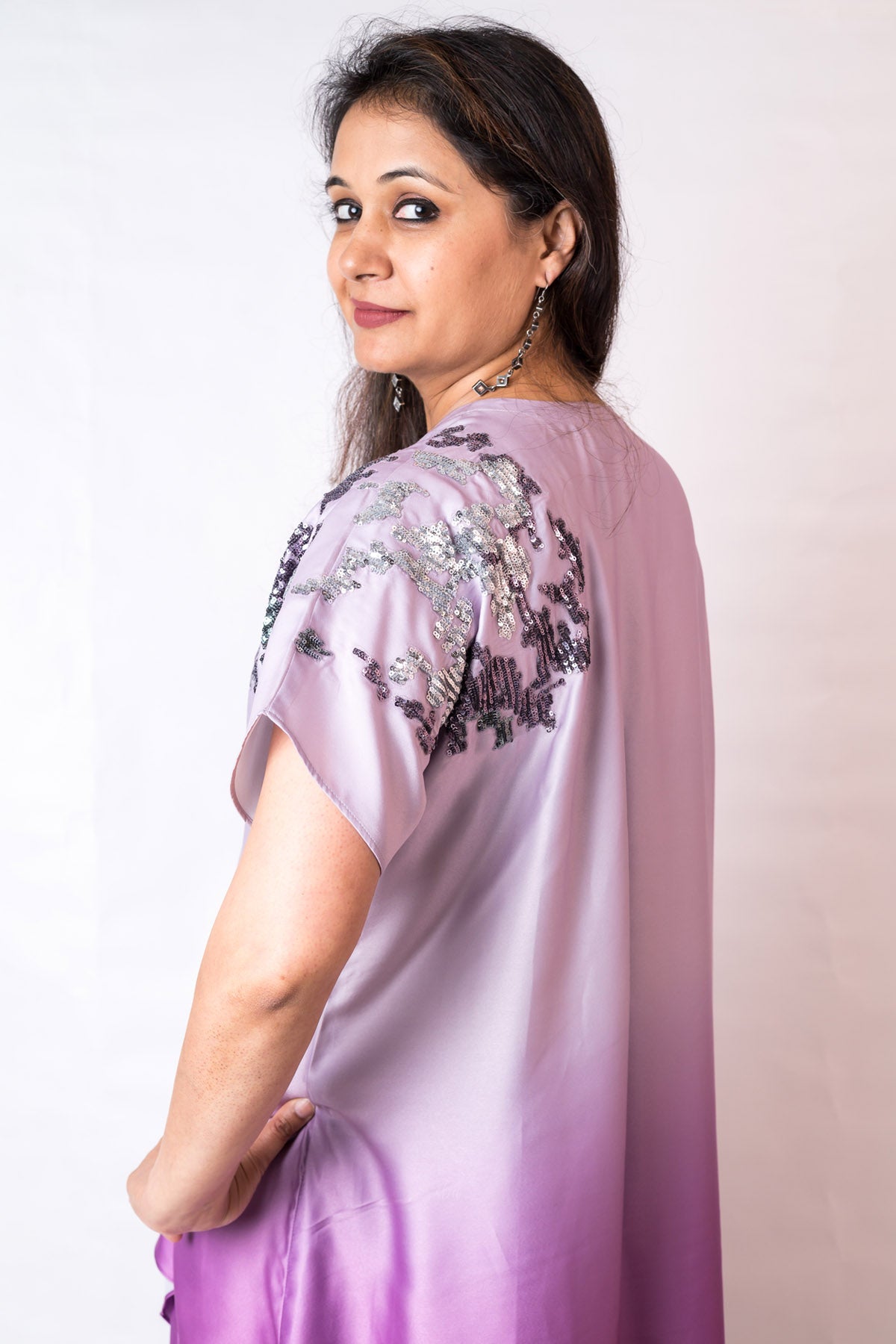 Ombre Lavender Silk Kaftan
