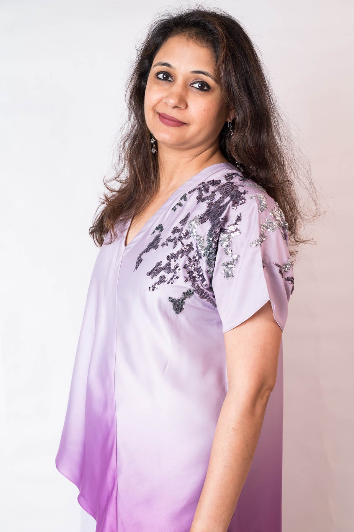 Ombre Lavender Silk Kaftan