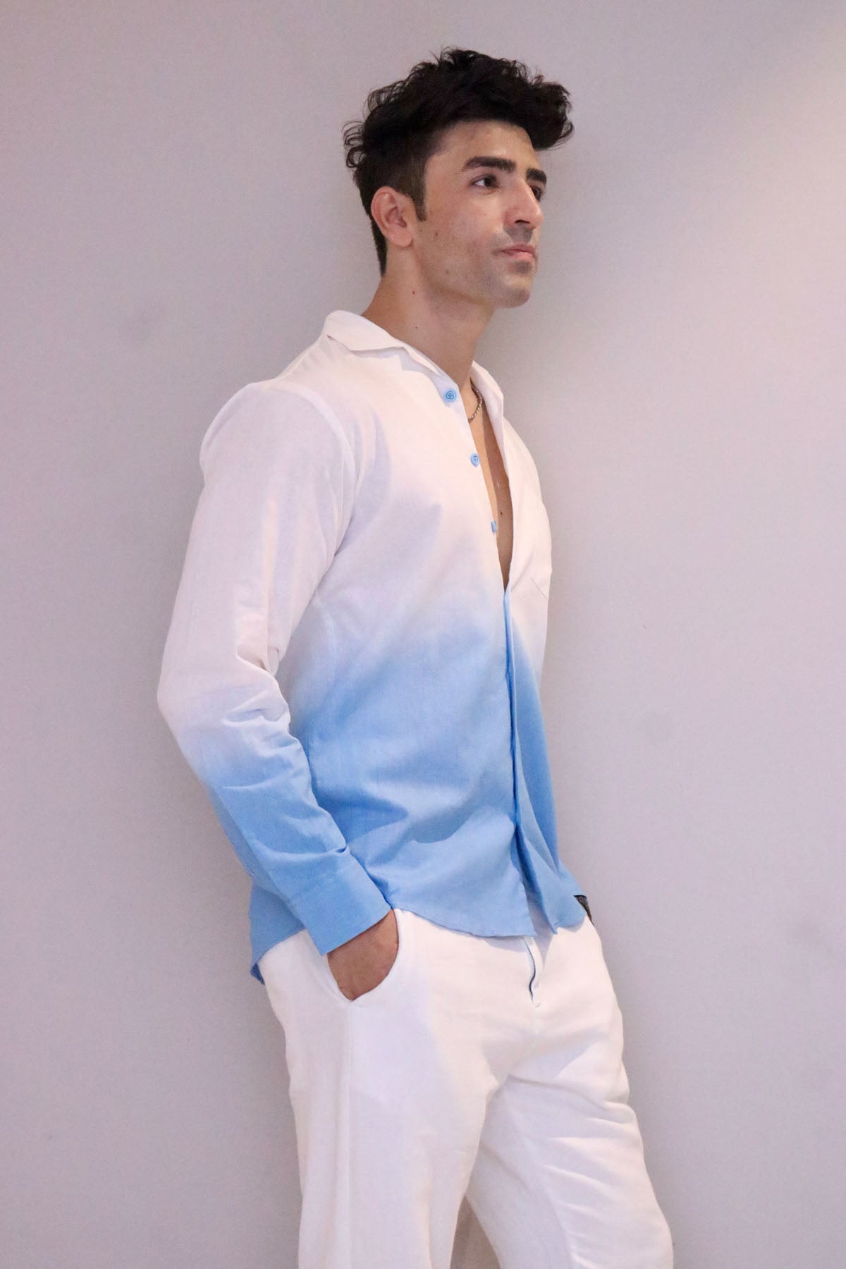 Ombre Linen Casual Shirt