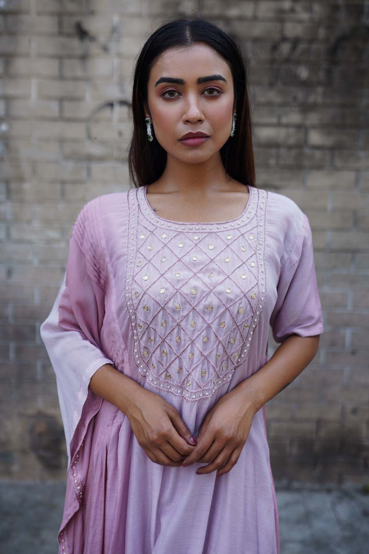 Ombre Pink Embroidered Kaftan