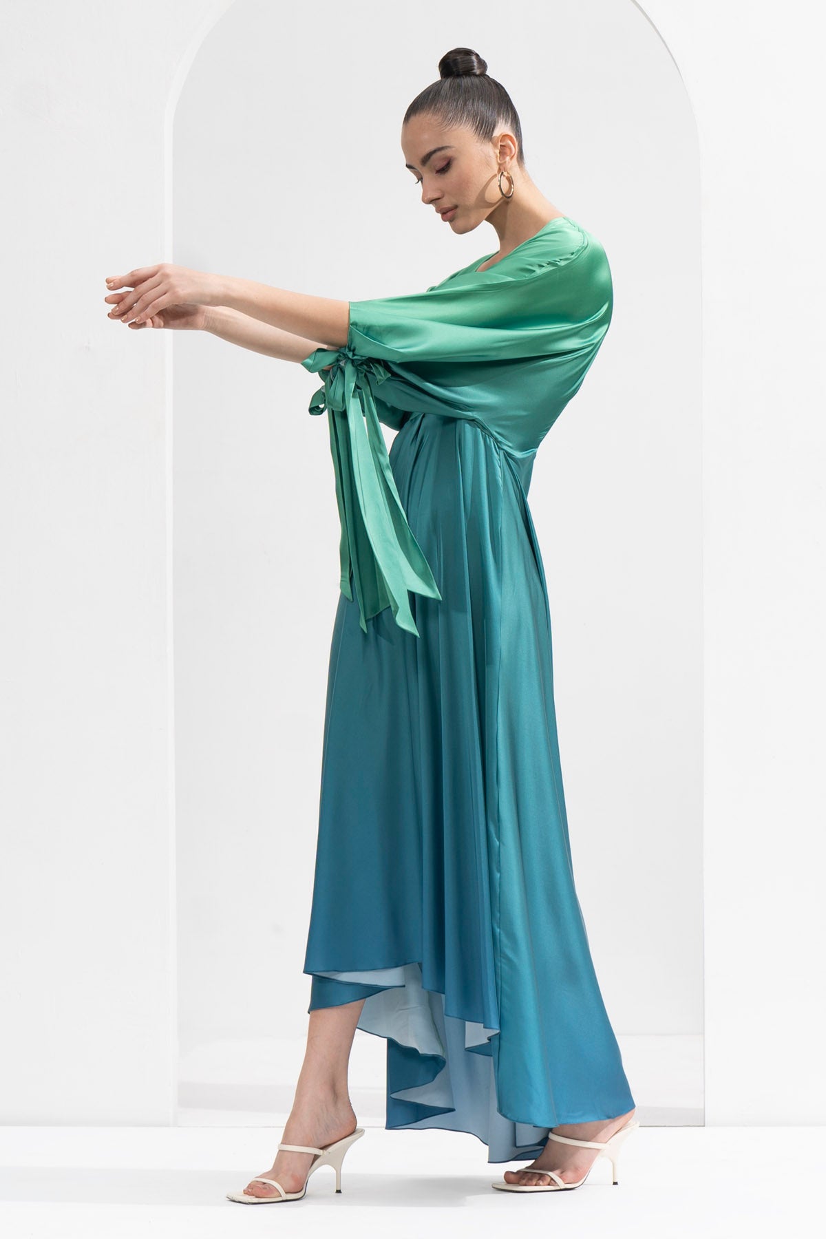 Ombre Printed Satin Dress