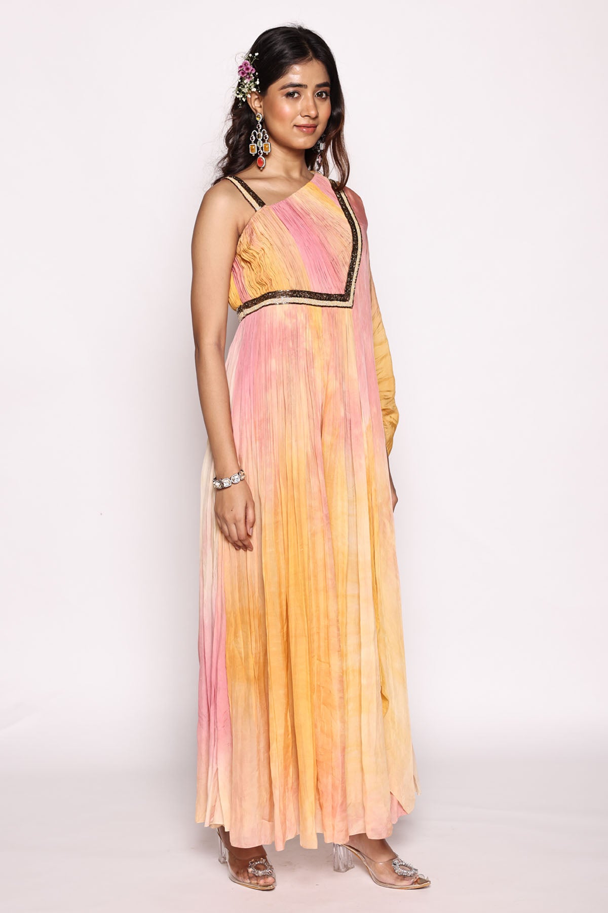 Ombre Silk Flat Chiffon Jumpsuit