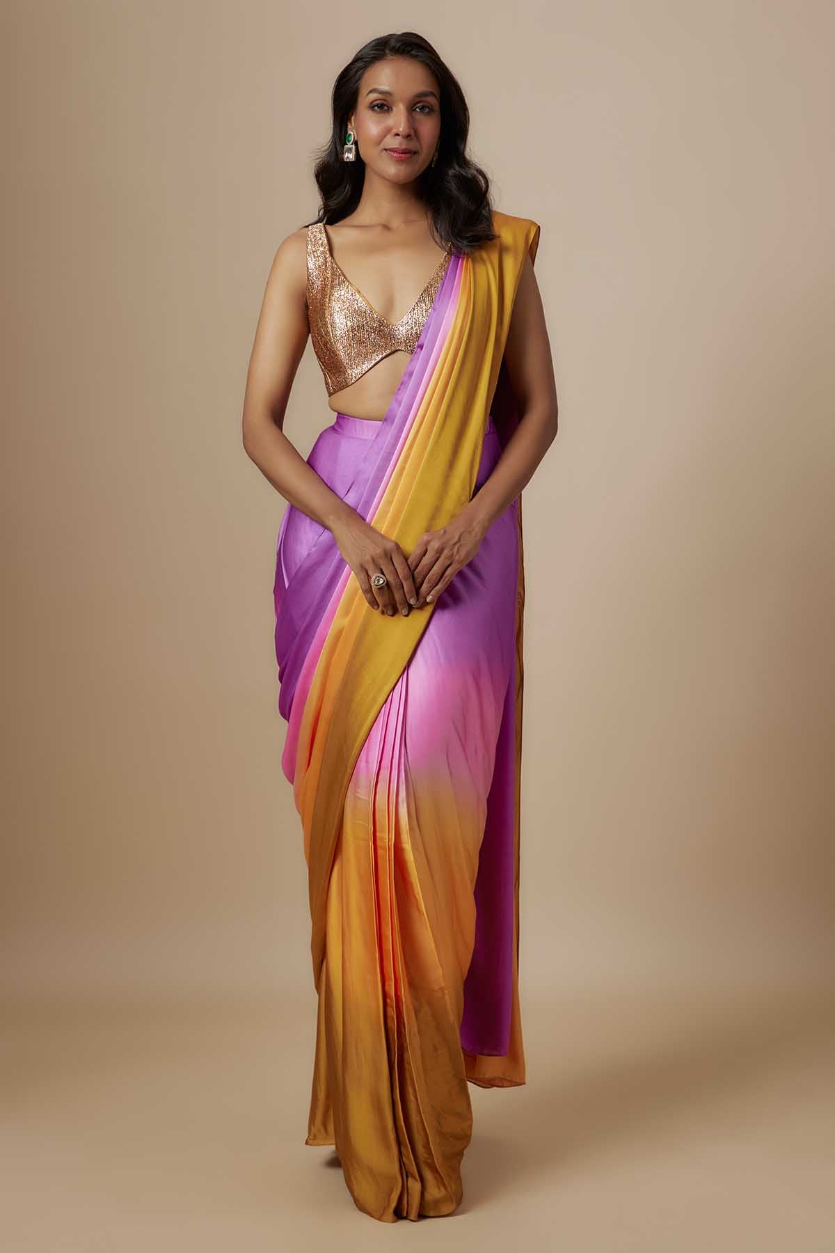 Buy Ombre Badla Embroidered Saree by Masumi Mewawalla for women online at ScrollnShops