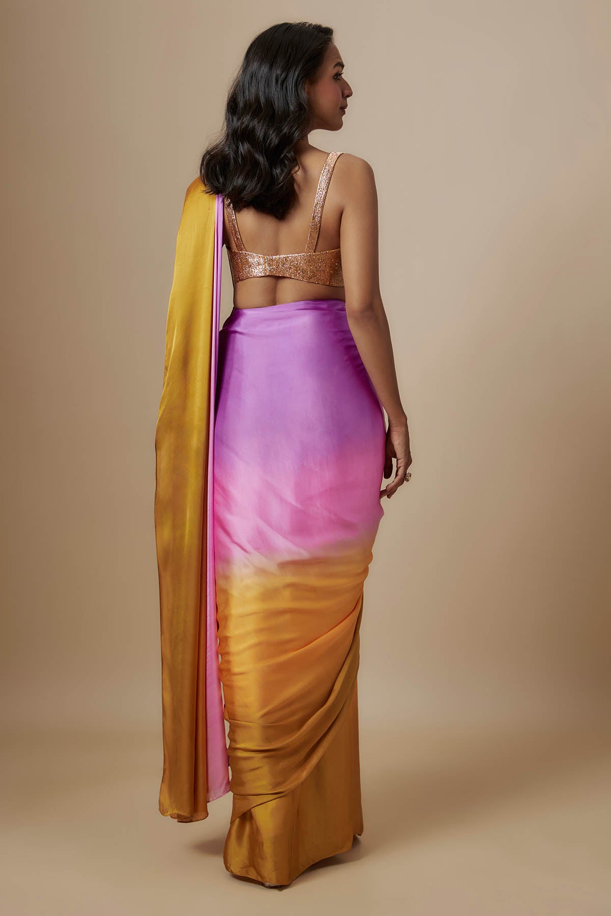 Ombre Badla Embroidered Saree