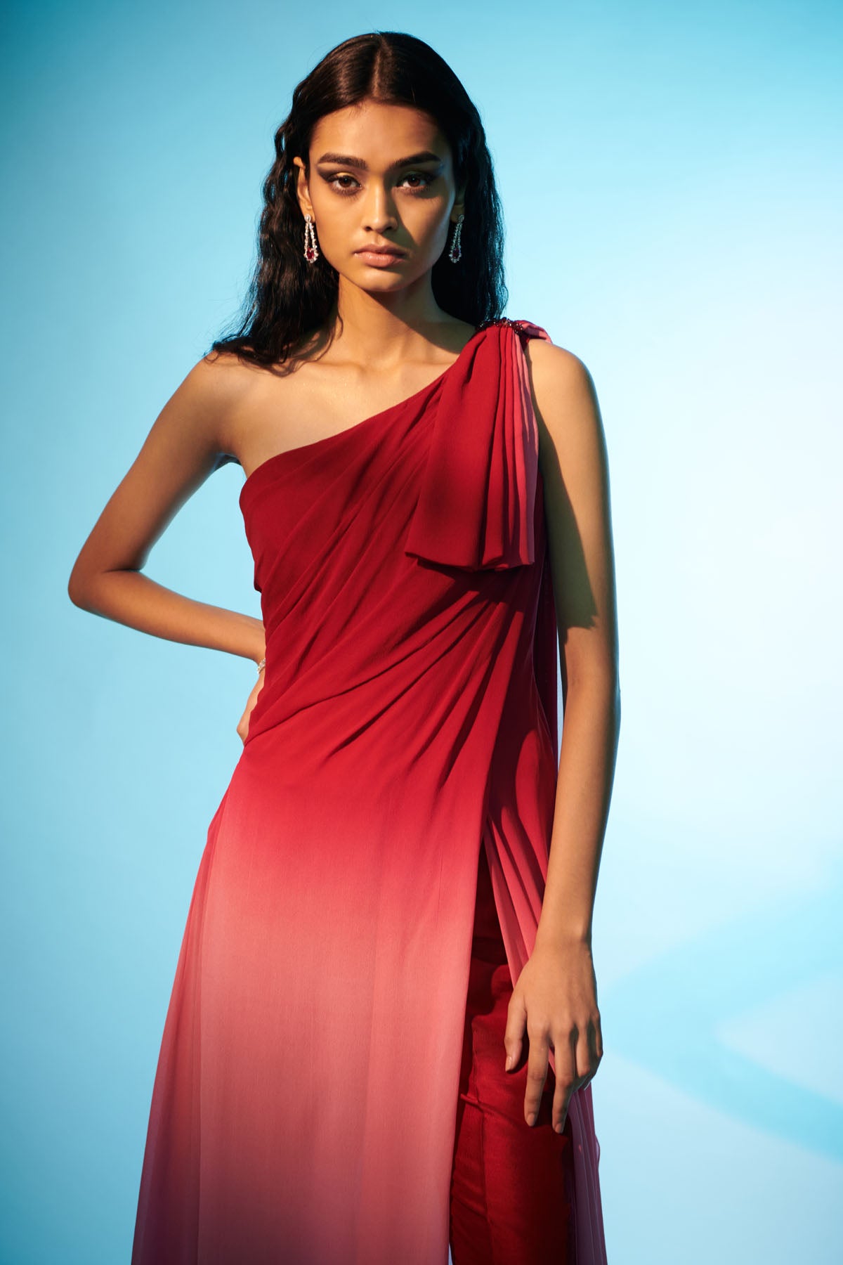 Ombre Bow Detail Top & Pants