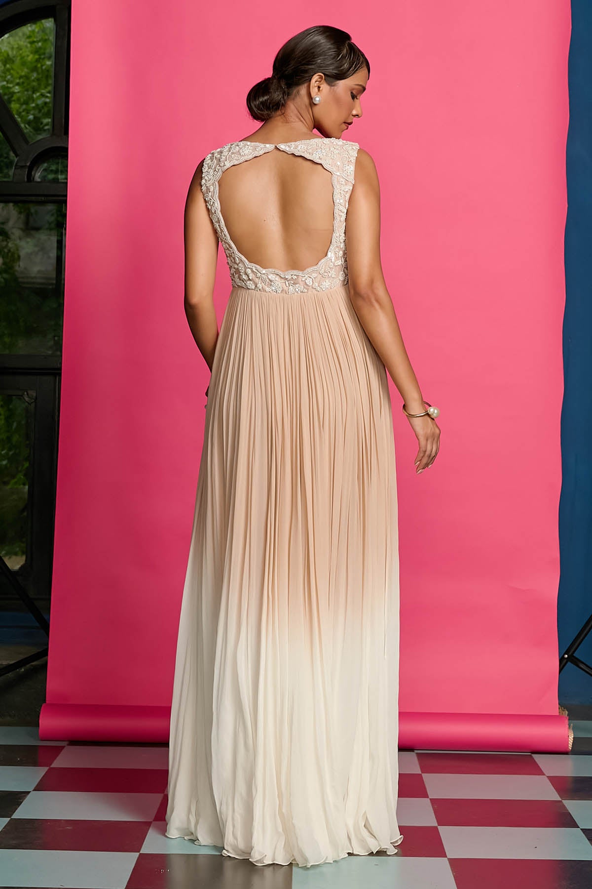 Ombre Embellished Anarkali Set