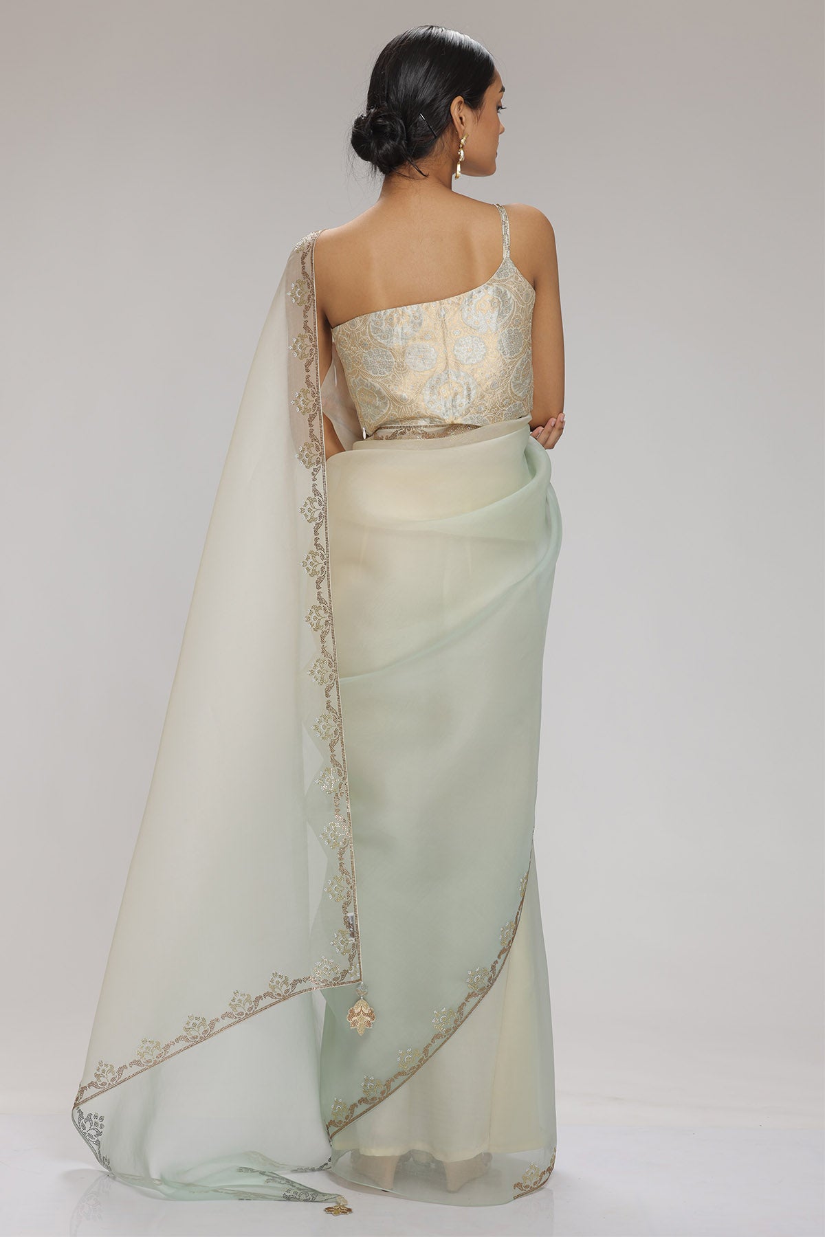 Ombre Embellished Saree & Blouse