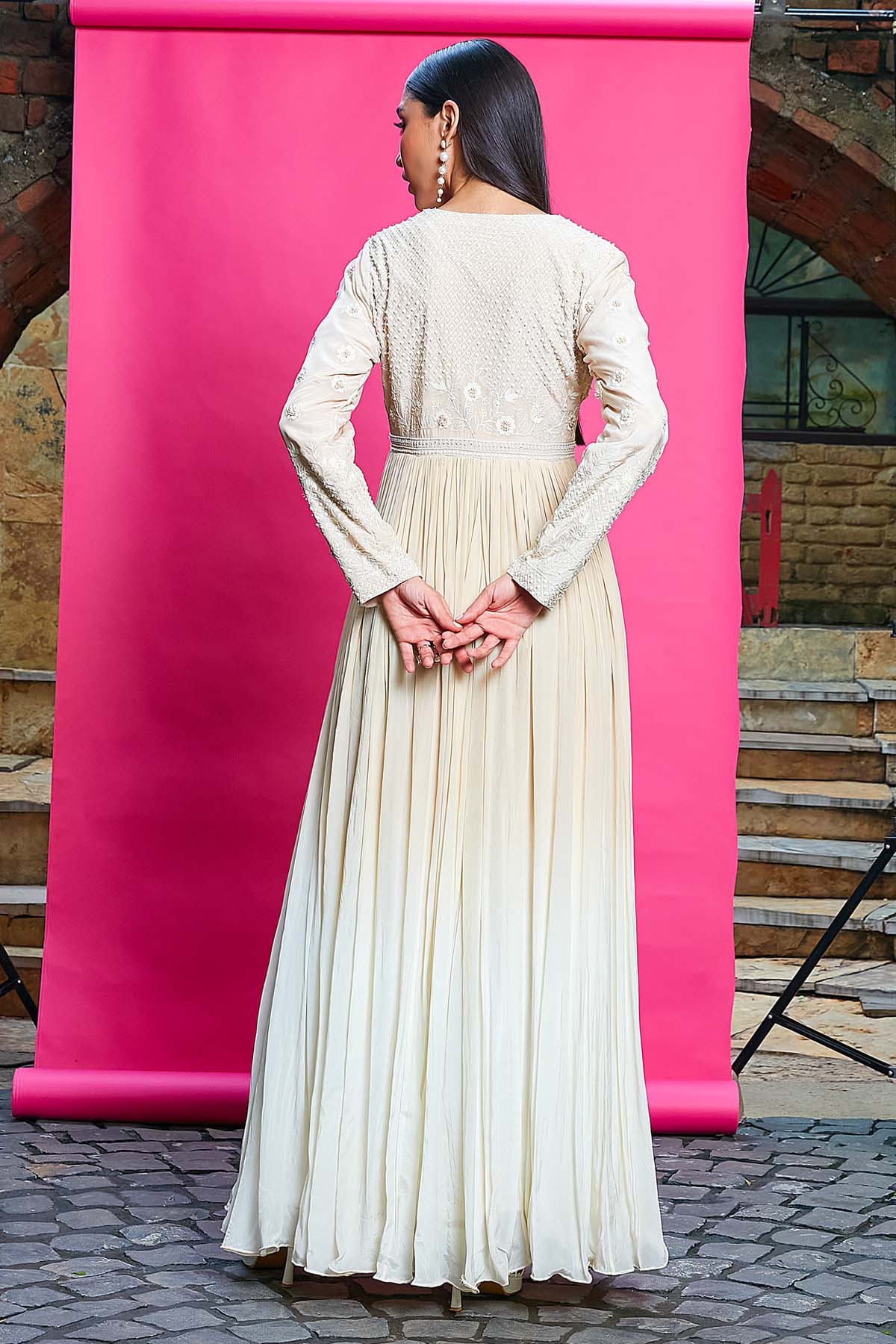 Ombre Embroidered Anarkali Set