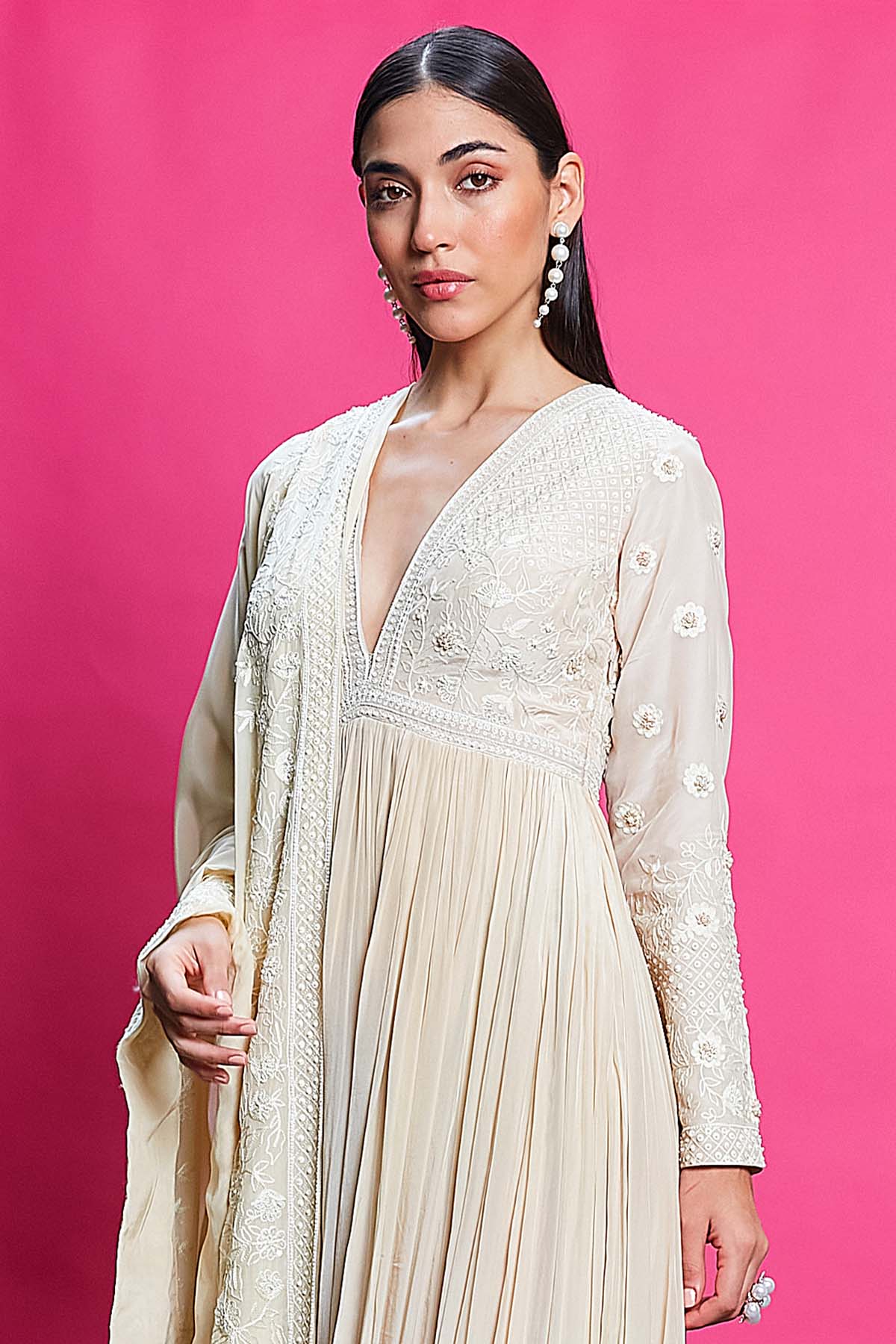 Ombre Embroidered Anarkali Set