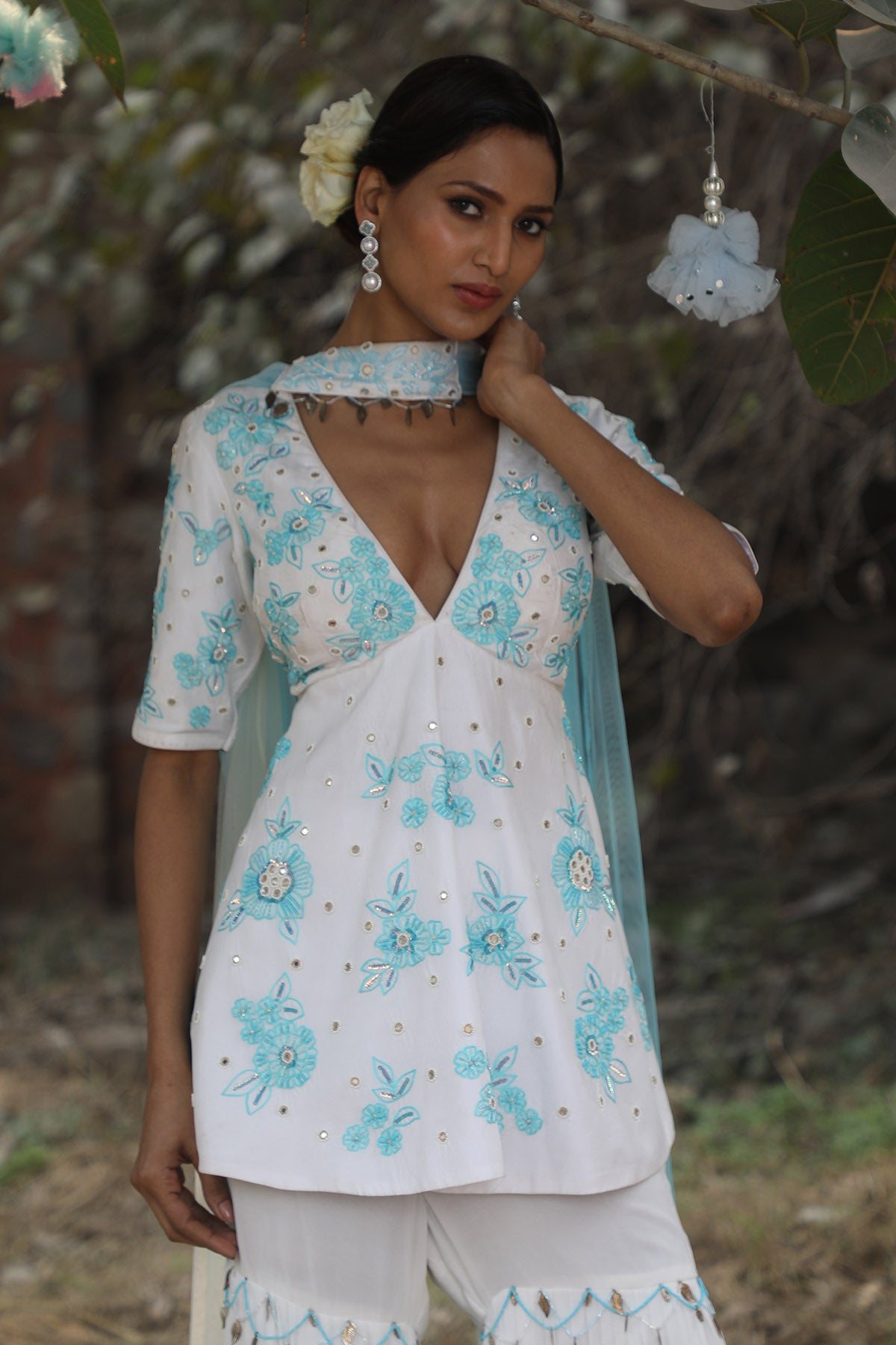 Ombre Embroidered Gharara Set