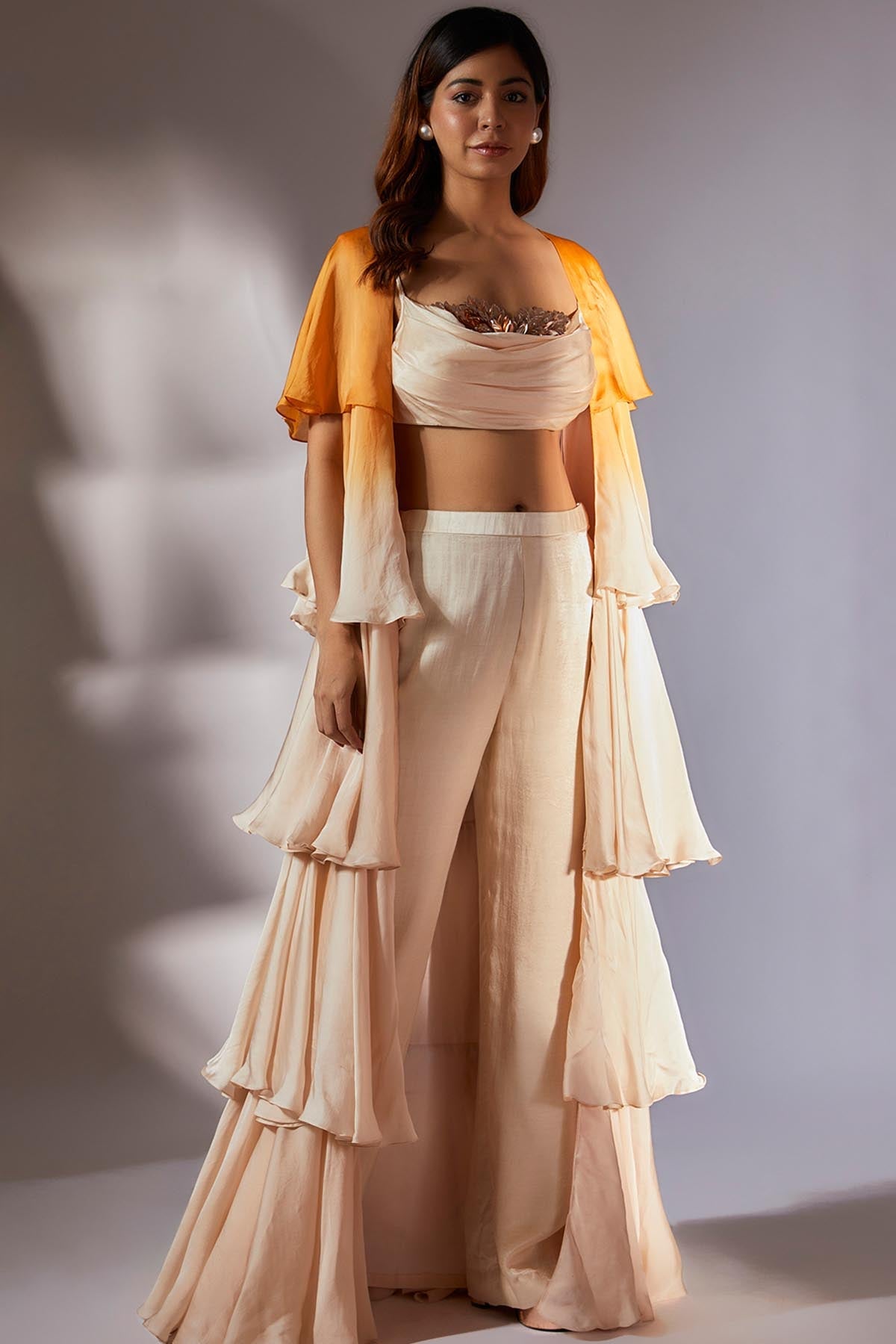 Buy Ombre Embroidered Jacket Set by Masumi Mewawalla for women online at ScrollnShops