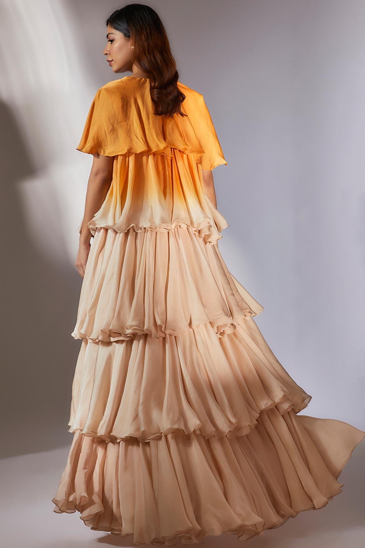 Ombre Embroidered Jacket Set