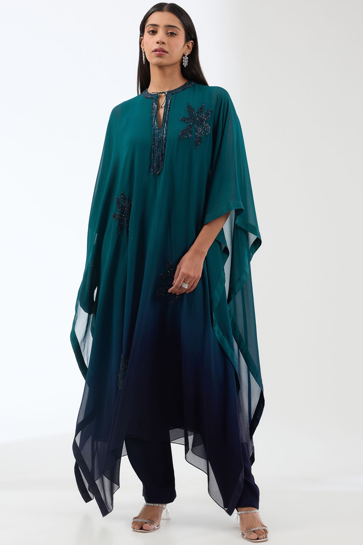 Anjali Kanwar Ombre Embroidered Kaftan & Pants for women online at ScrollnShops