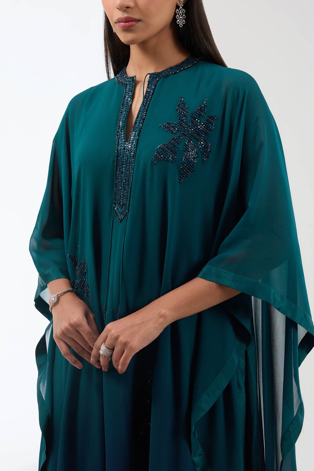 Ombre Embroidered Kaftan & Pants