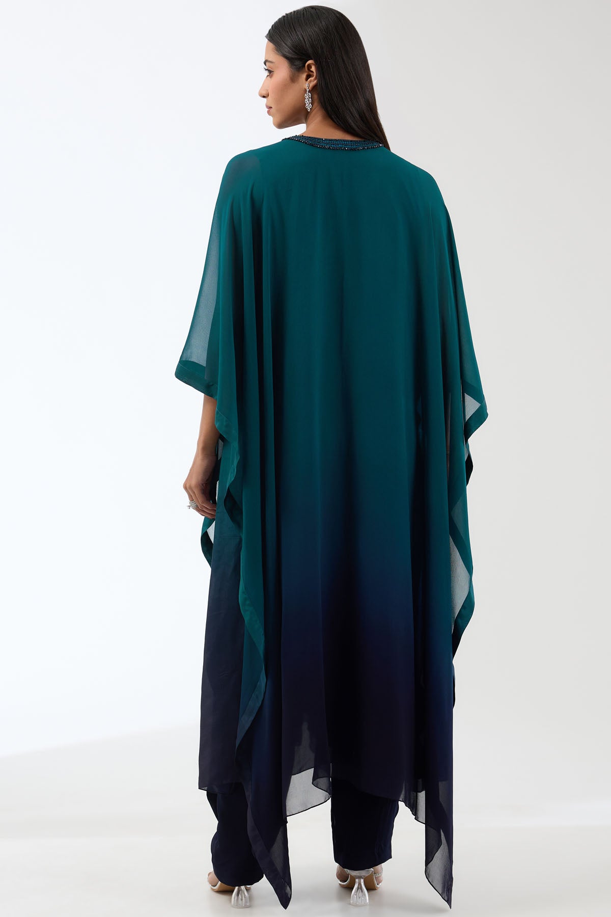 Ombre Embroidered Kaftan & Pants
