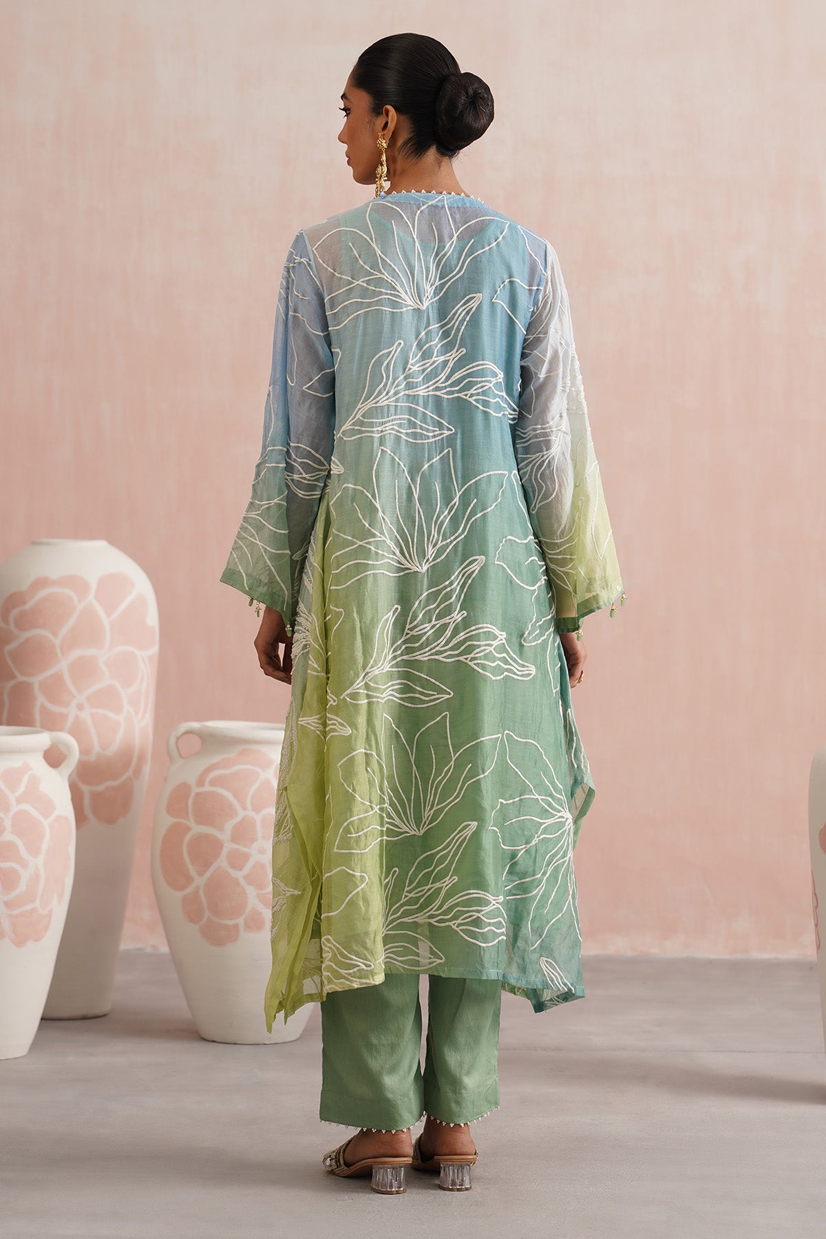 Ombre Embroidered Kurta Set