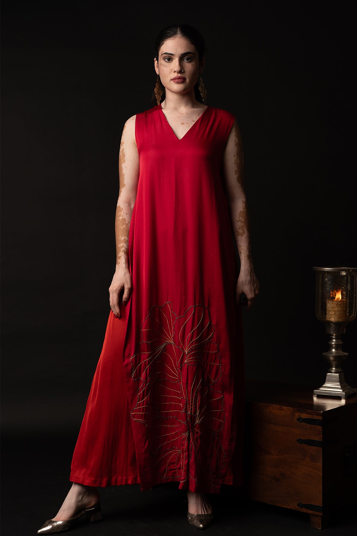 Ombre Embroidered Maxi Dress