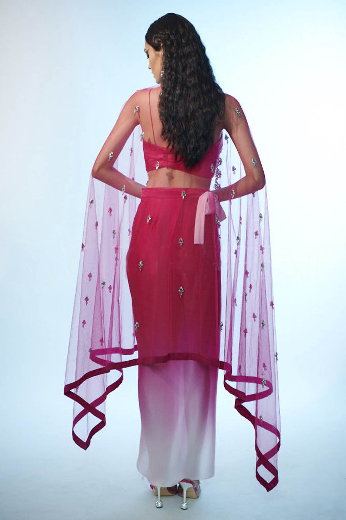 Ombre Embroidered Skirt Set