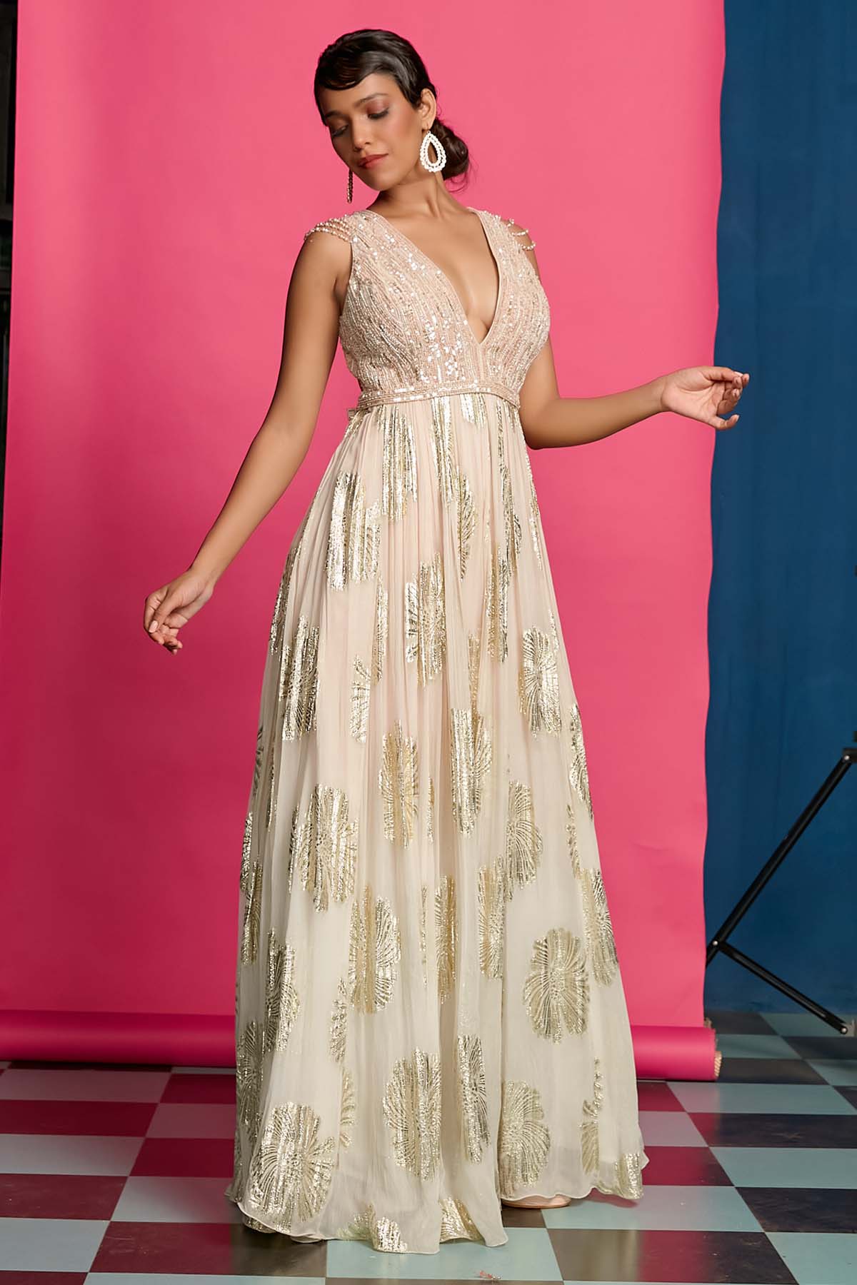 Ombre Georgette Anarkali Set