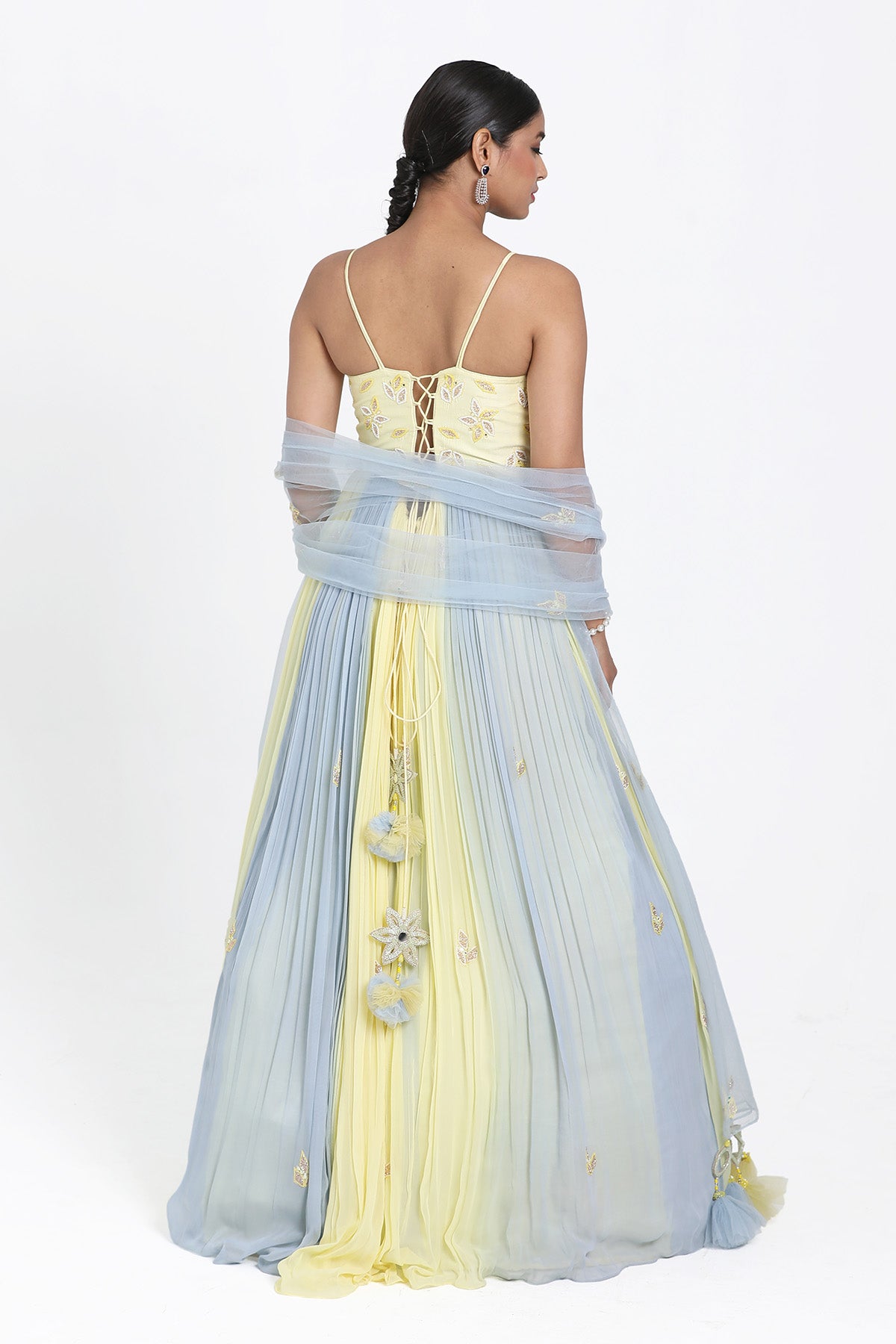 Ombre Mirror Work Anarkali Set