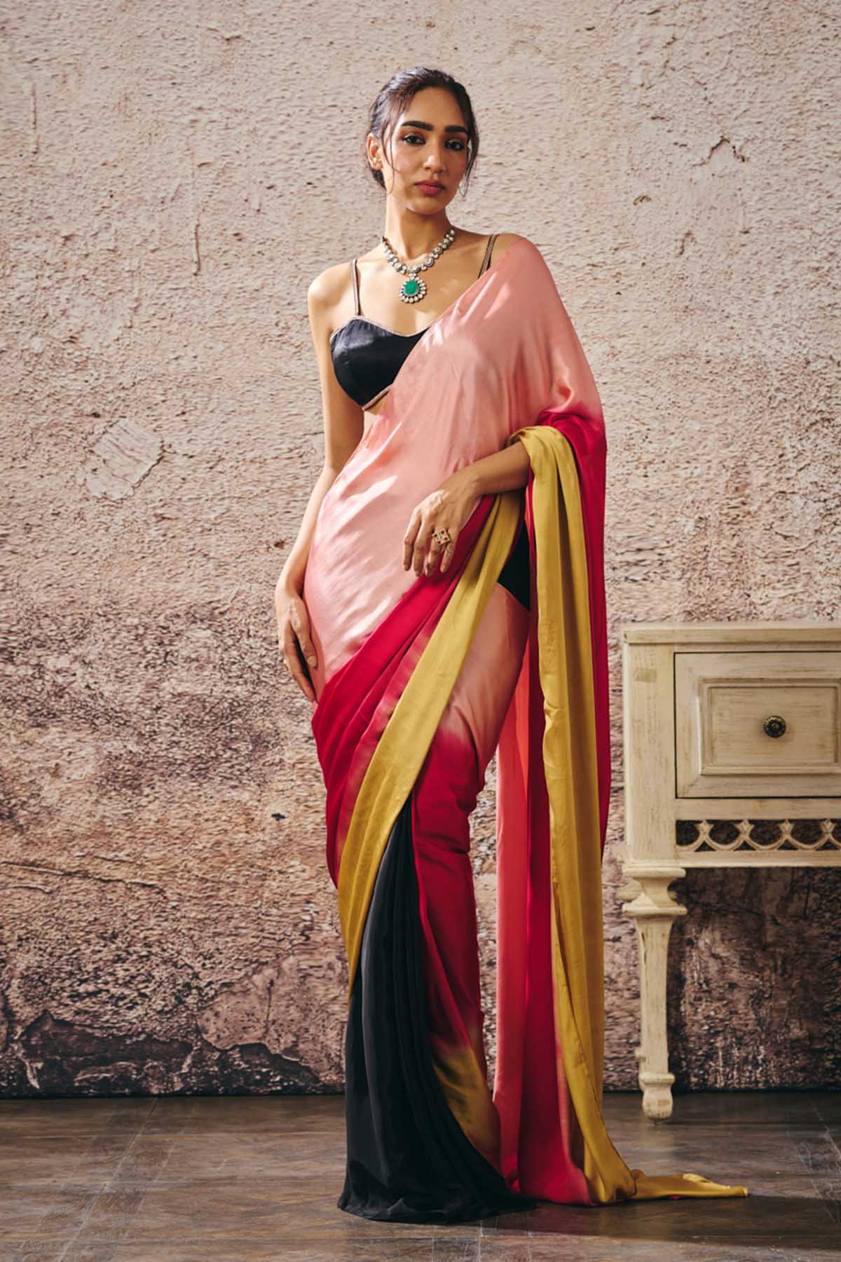 Buy Ombre Pre-Drape Saree & Blouse by Masumi Mewawalla for women online at ScrollnShops