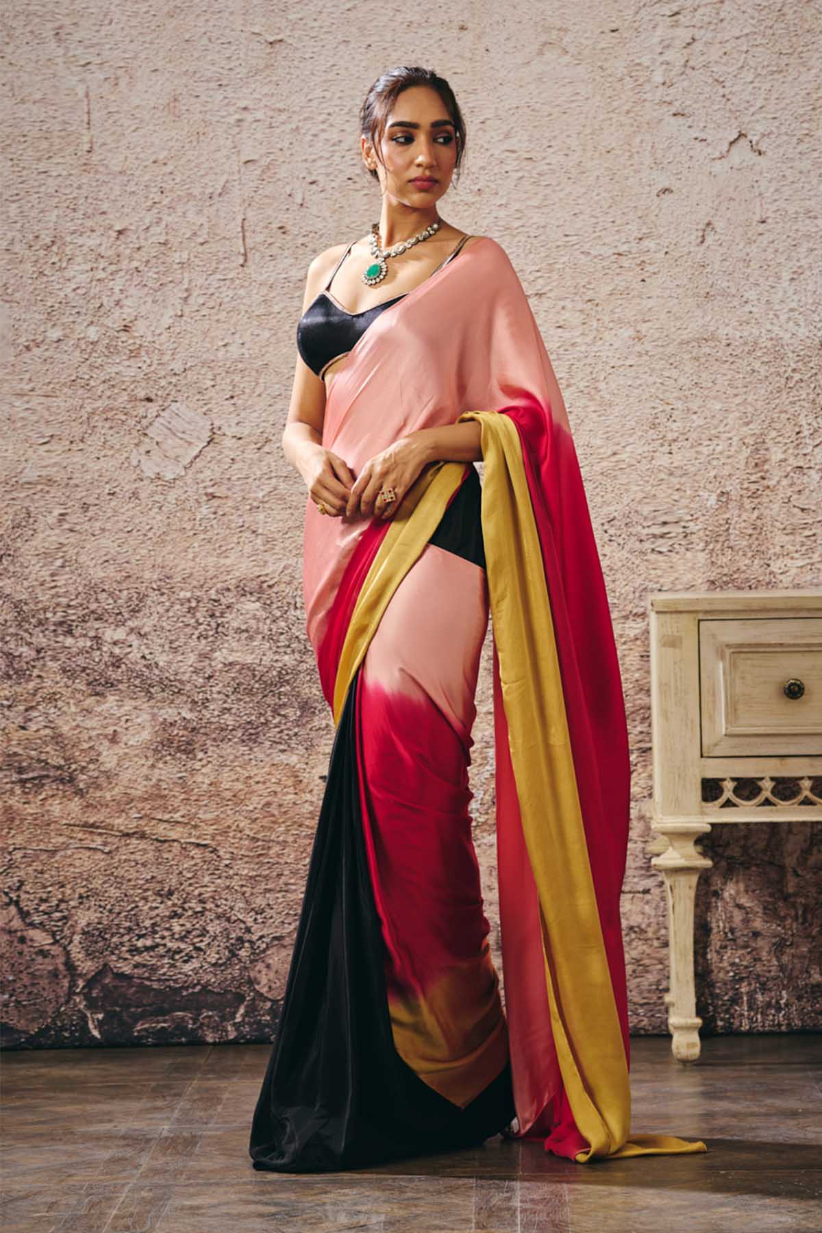 Ombre Pre-Drape Saree & Blouse