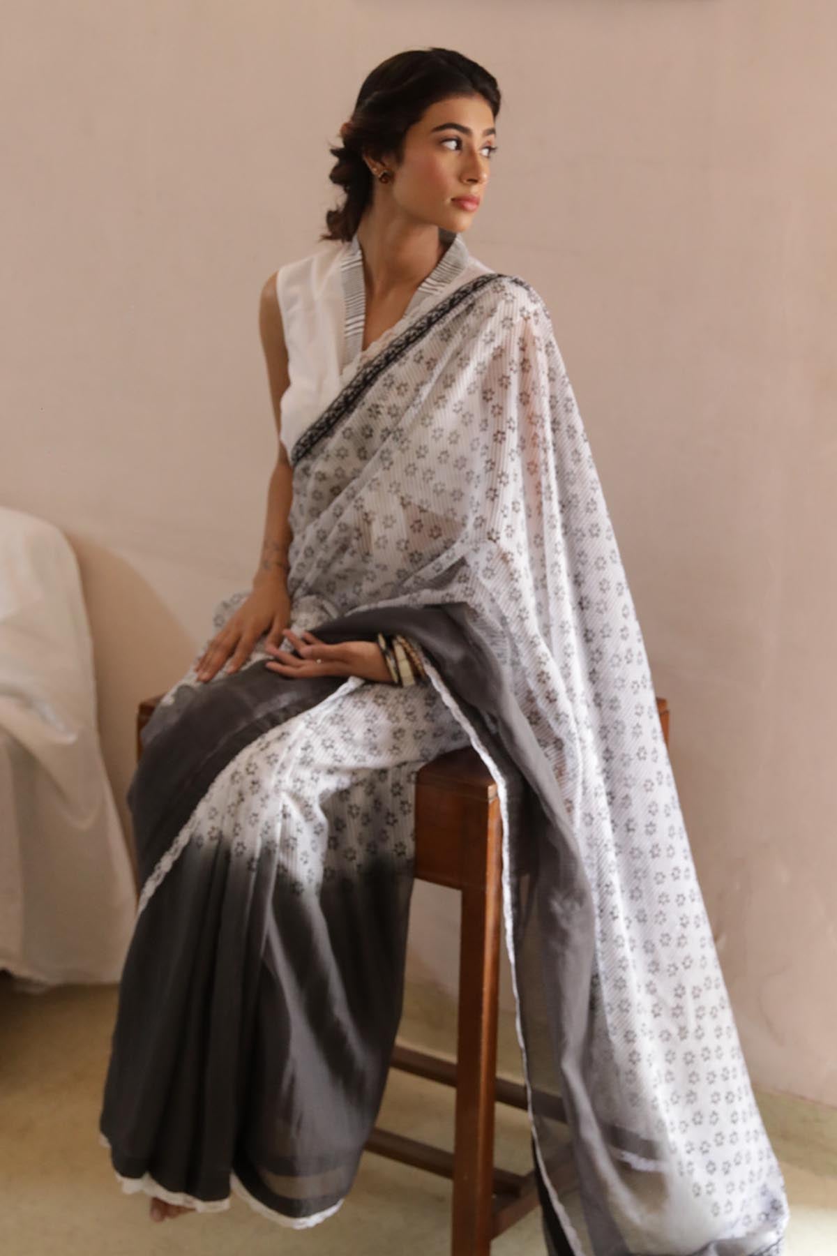 Ombre Printed Saree & Blouse