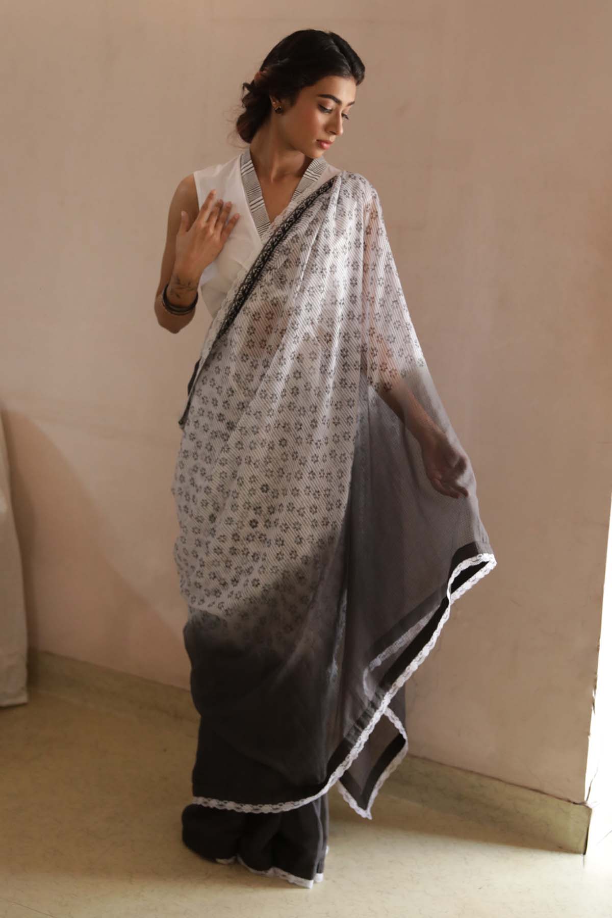 Buy Ombre Printed Saree & Blouse by House Of 87 for women online at ScrollnShops