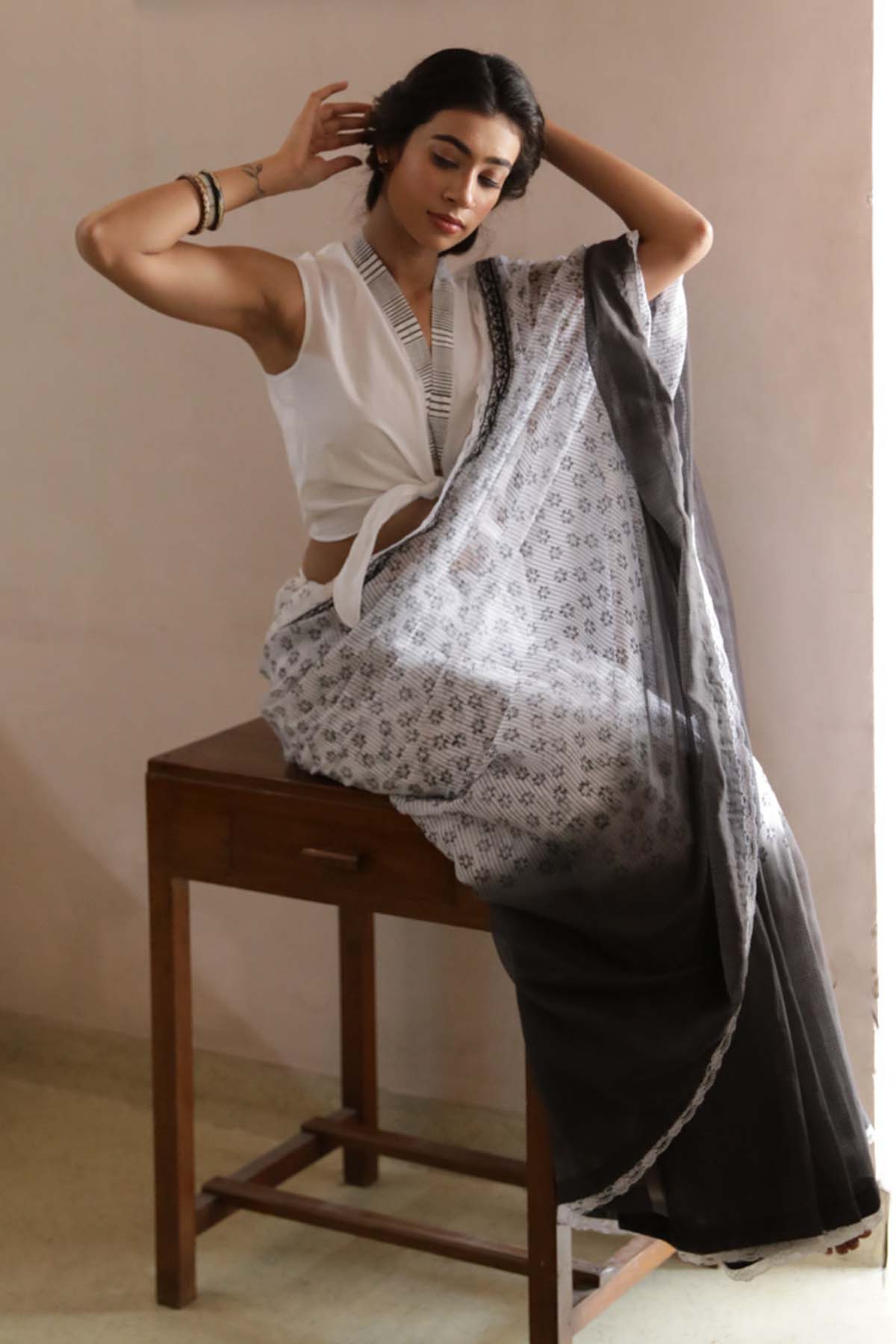 Ombre Printed Saree & Blouse