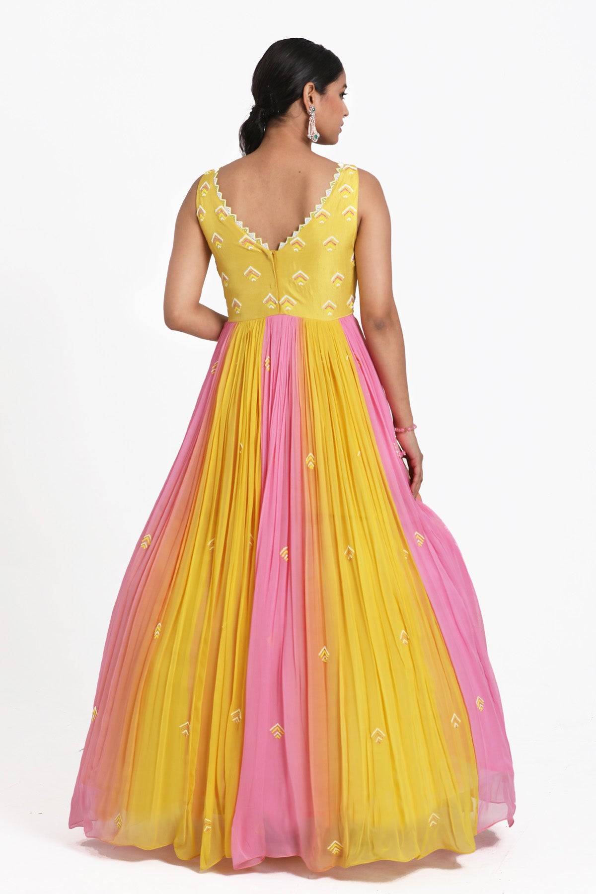 Ombre Resham Work Anarkali Set