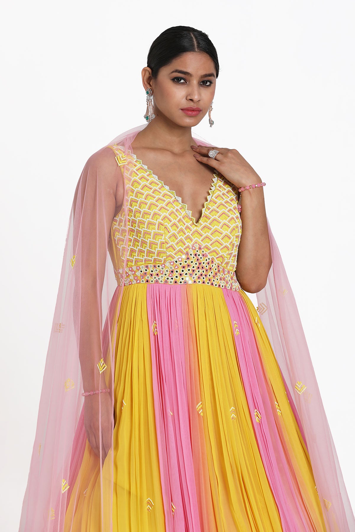 Ombre Resham Work Anarkali Set