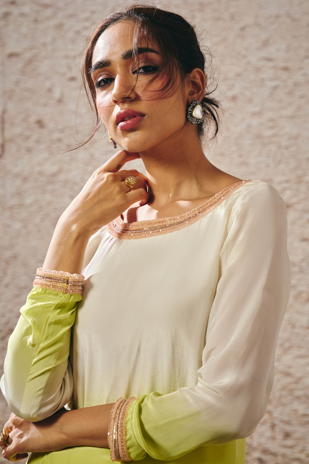 Ombre Round Neck Kurta & Pants