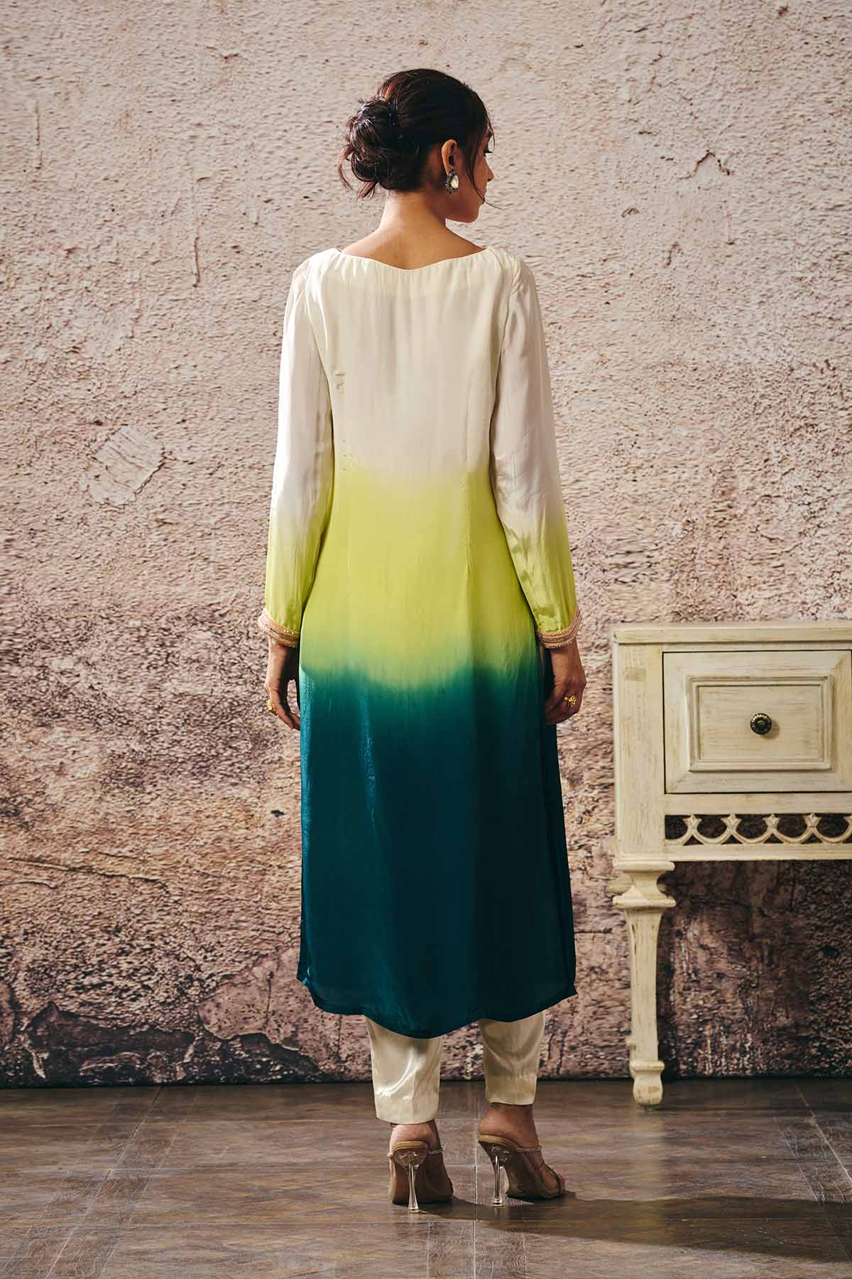 Ombre Round Neck Kurta & Pants