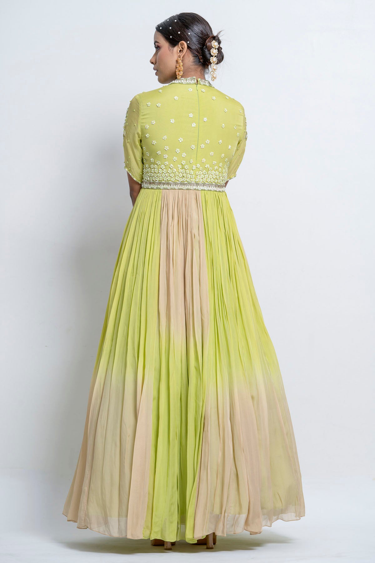 Ombre & Sequins Flared Gown