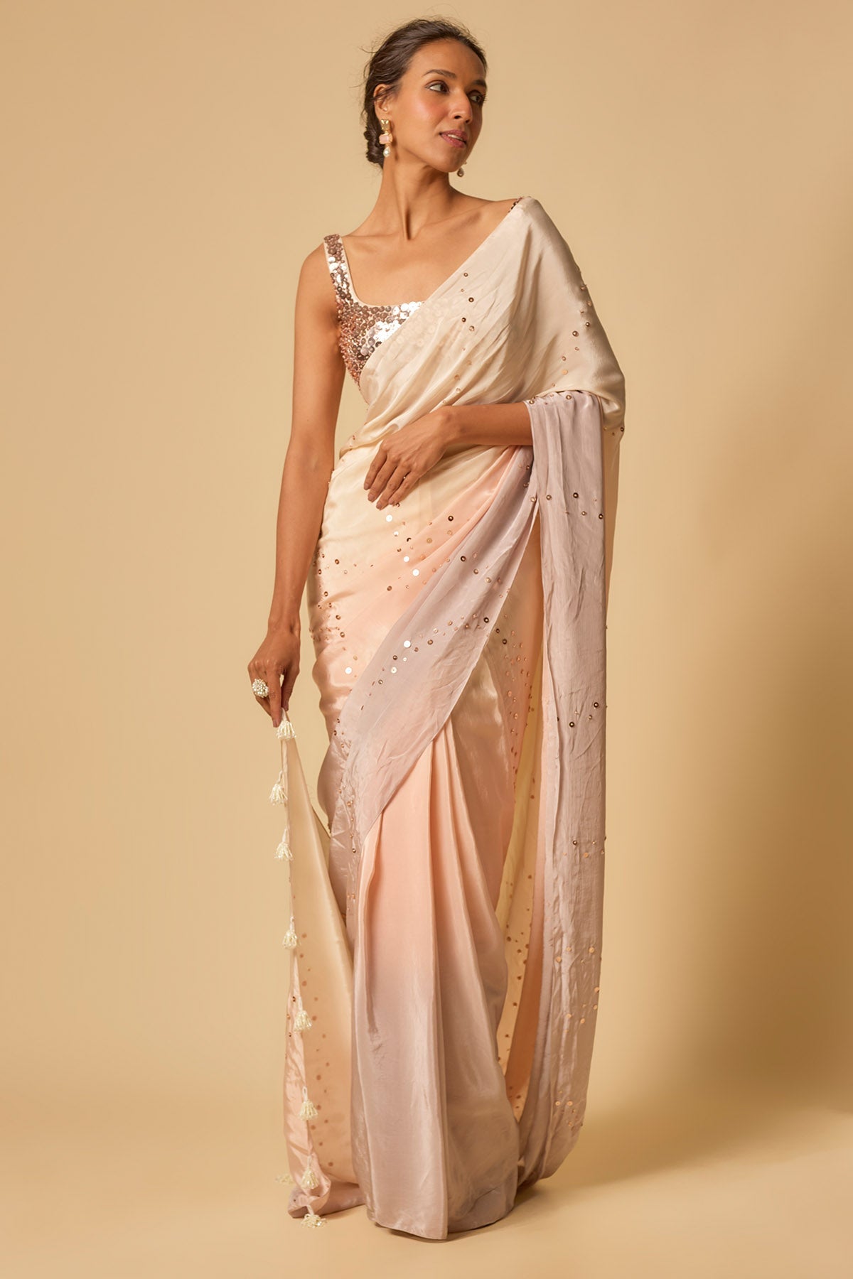 Buy Ombre Sequins Pre-Stitched Saree by Masumi Mewawalla for women online at ScrollnShops