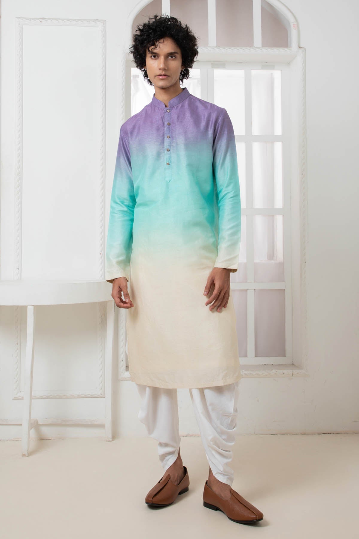 Buy Ombre Shaded Kurta & Cowl Pants Online