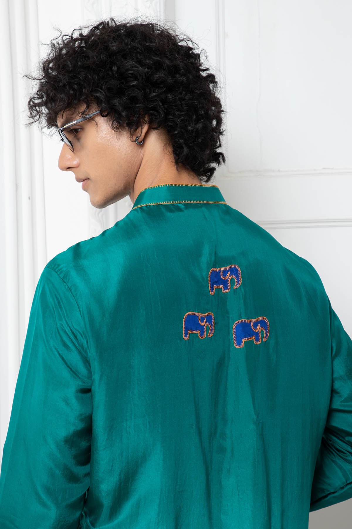 Ombre Silk Embroidered Kurta Set