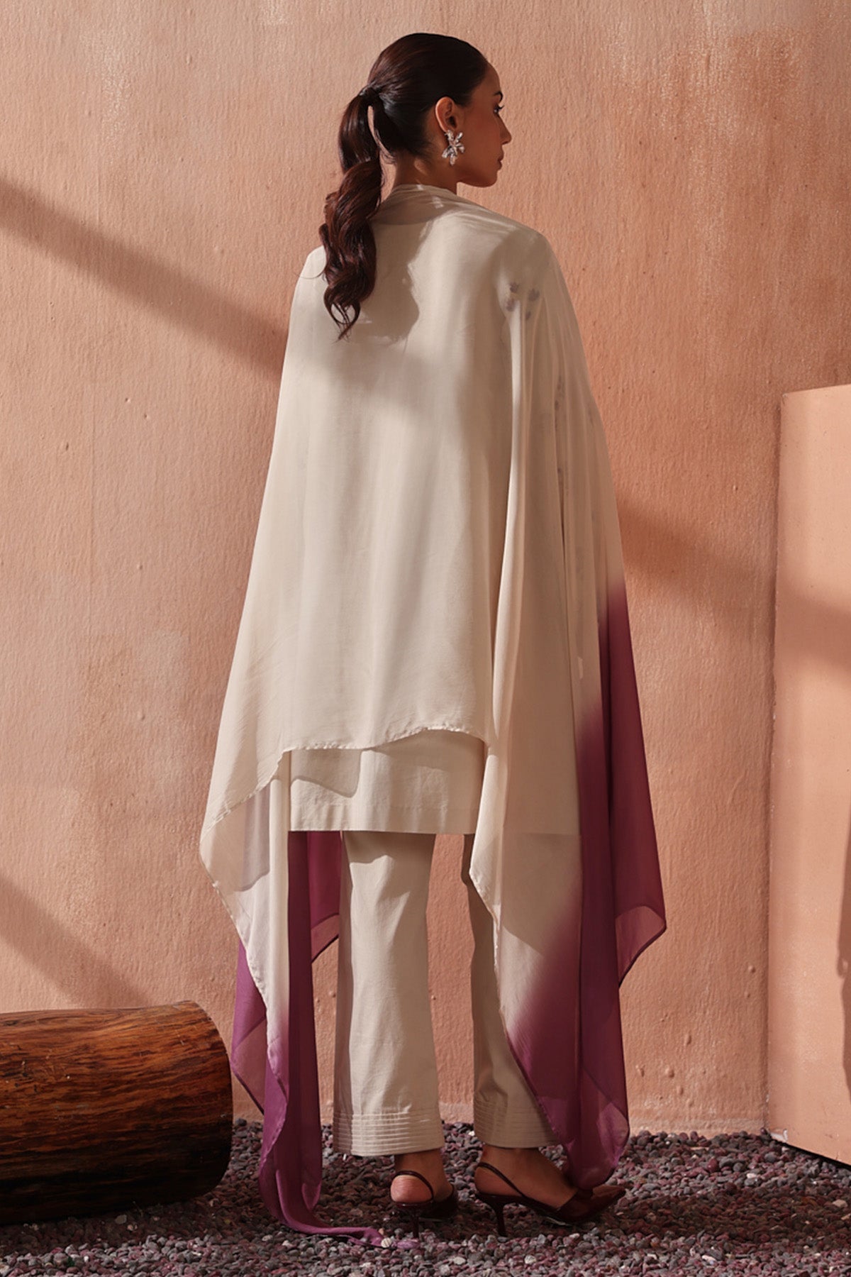 Buy Ombre Tabby Silk Tassel Dupatta by Seema Nanda for women online at ScrollnShops