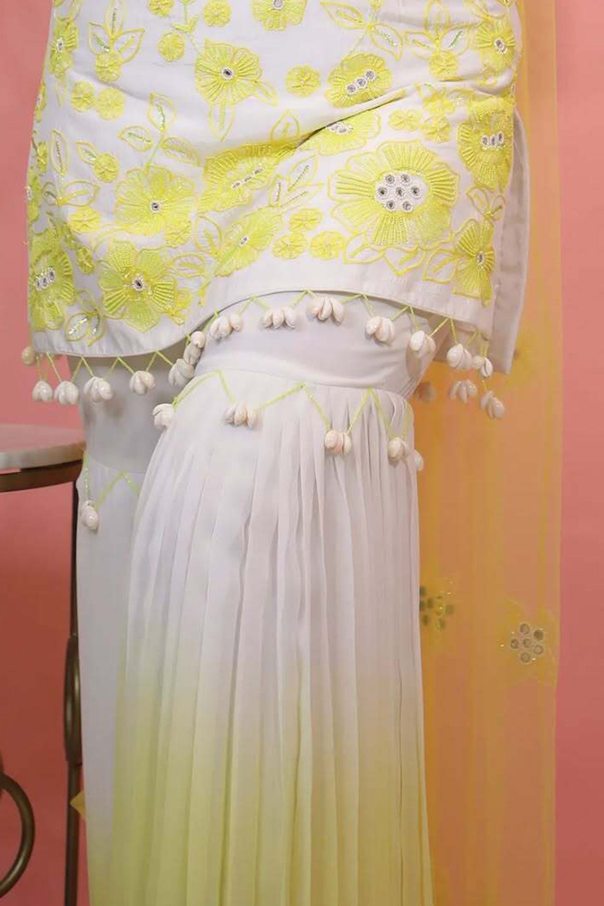 Ombre Thread Work Gharara Set