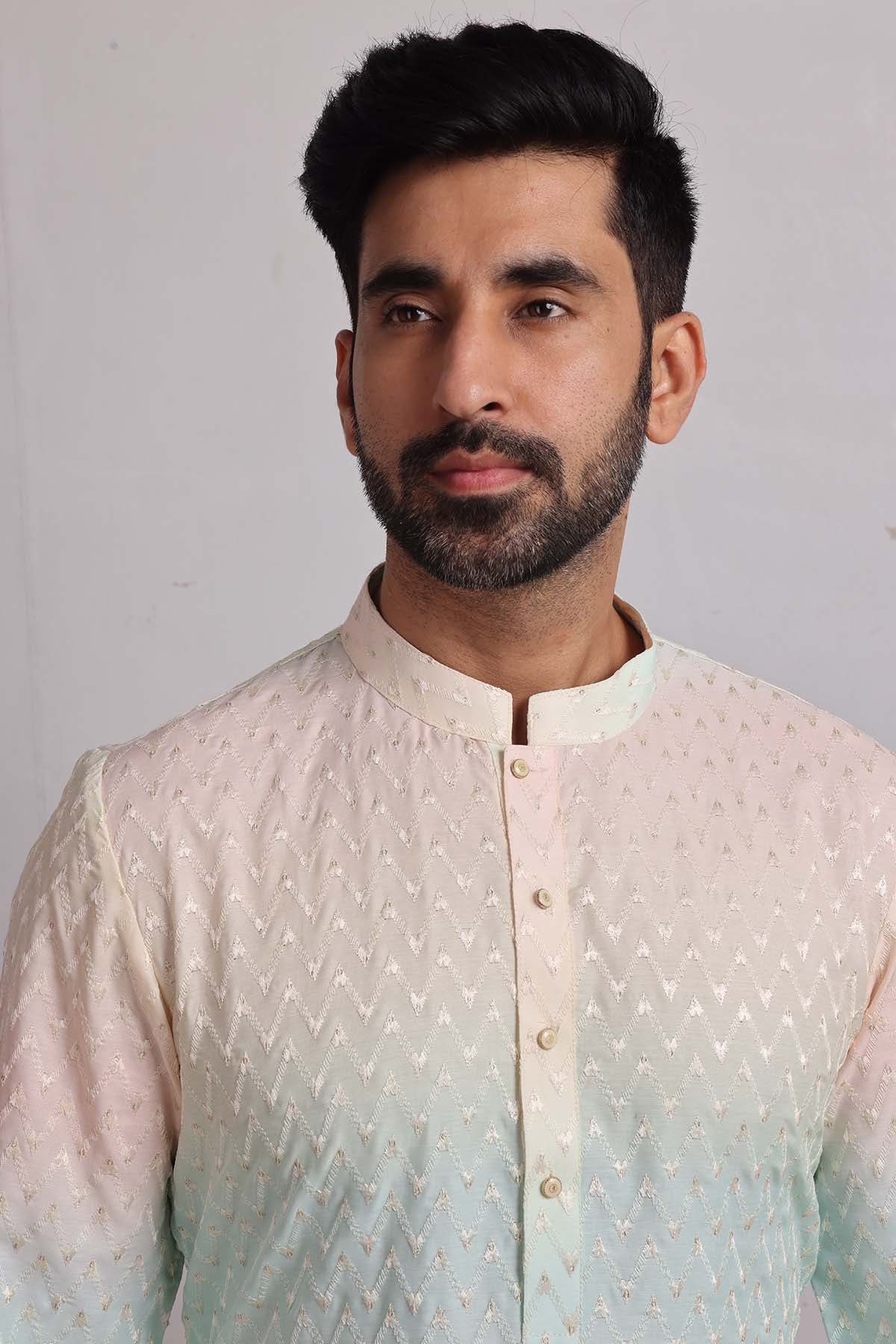Ombre Thread Work Pastel Kurta