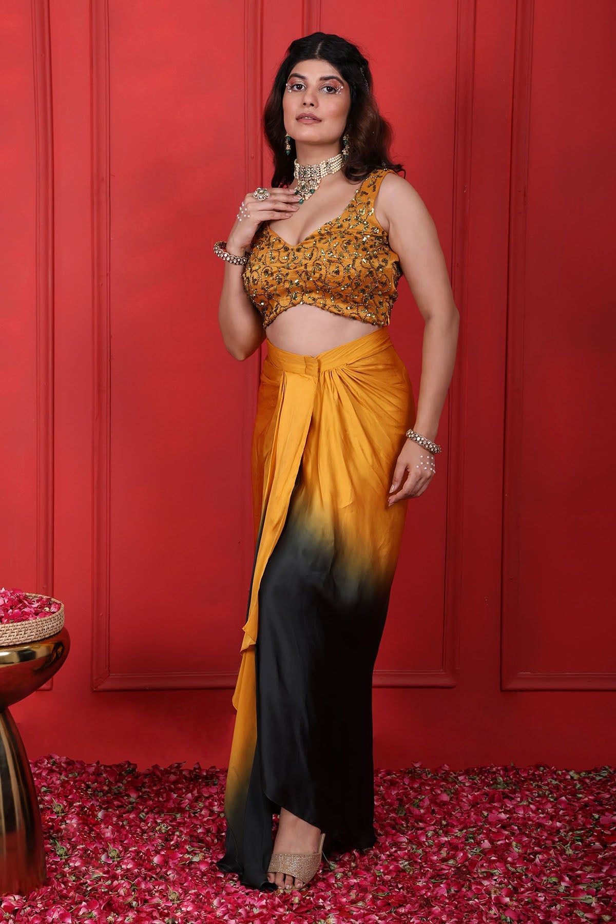 Buy Ombre Thread Work Skirt Set by Namita Sharma for women online at ScrollnShops