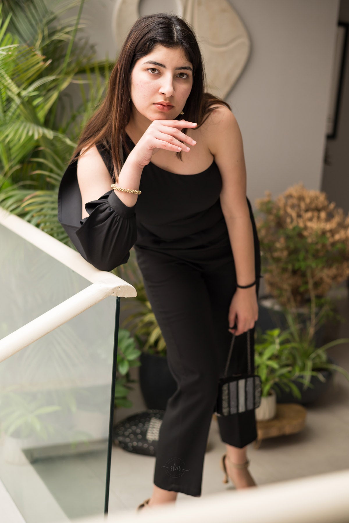 One Shoulder Black Jumpsuit