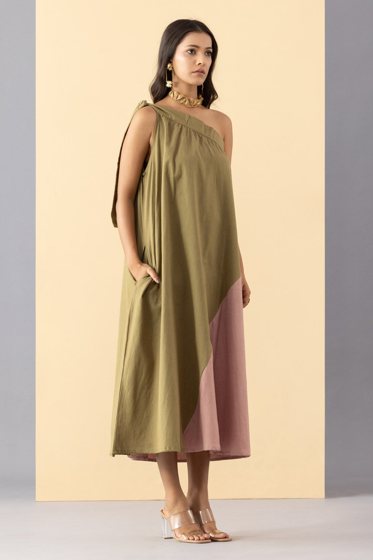 One Shoulder Cotton Dress