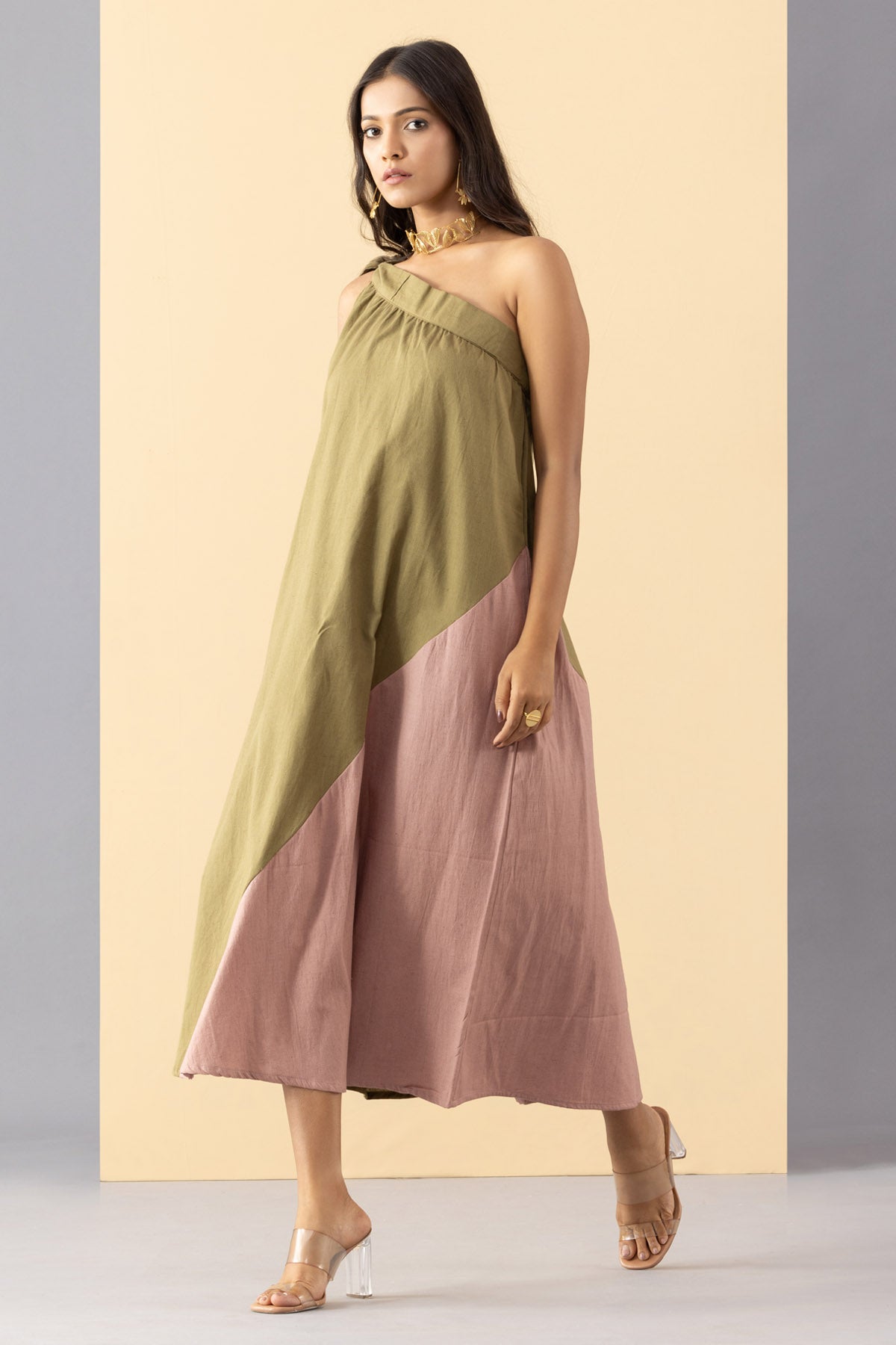 One Shoulder Cotton Dress