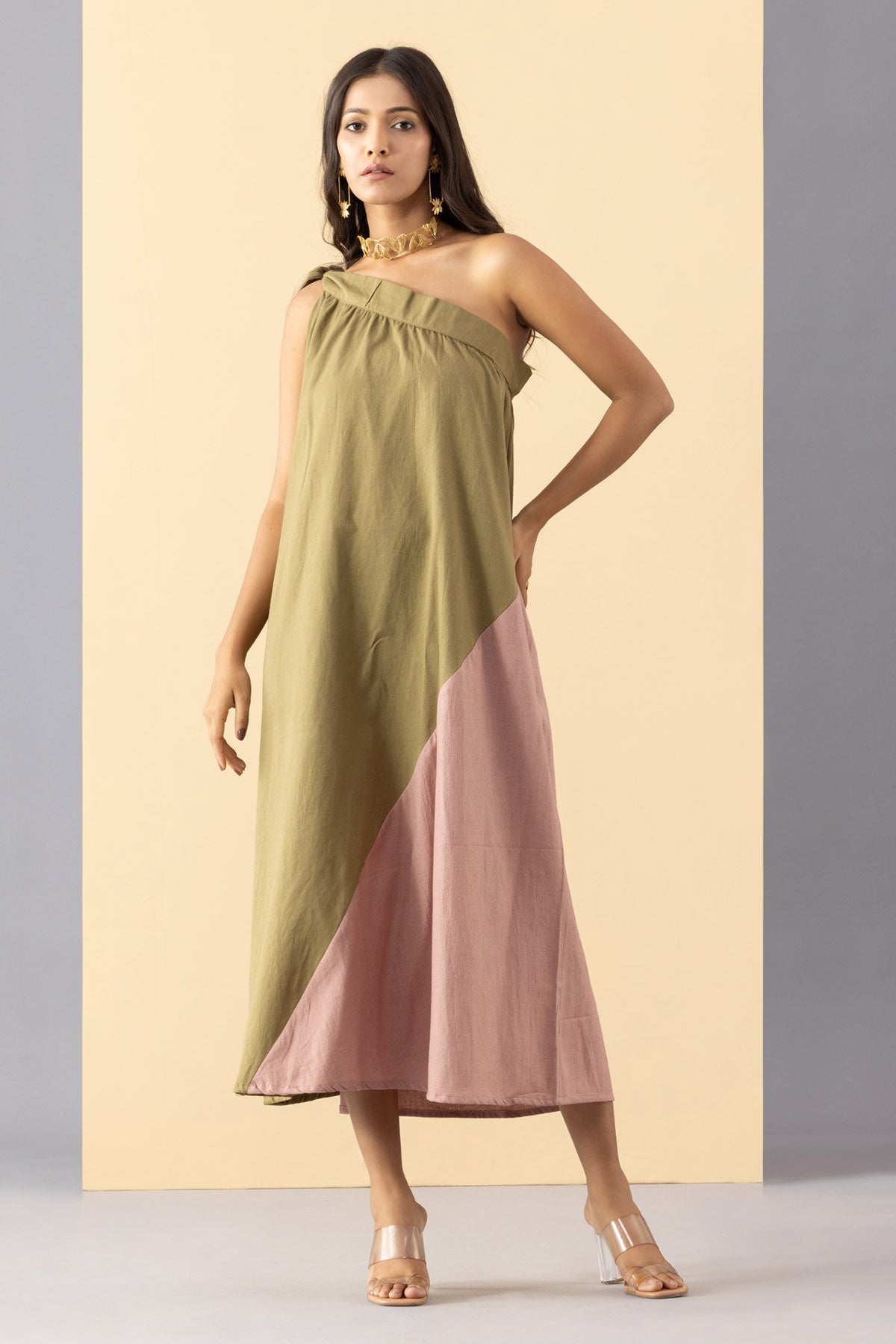One Shoulder Cotton Dress