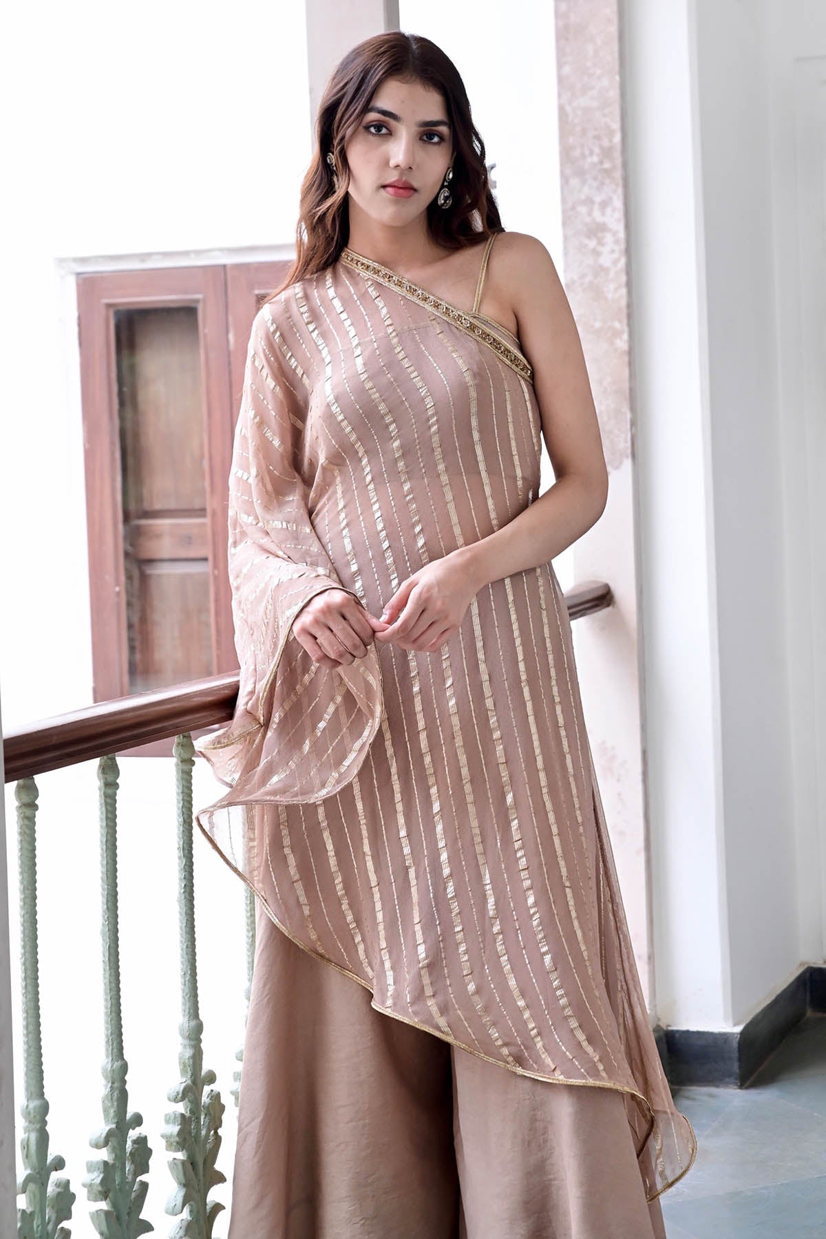 One Shoulder Cape Top & Pants